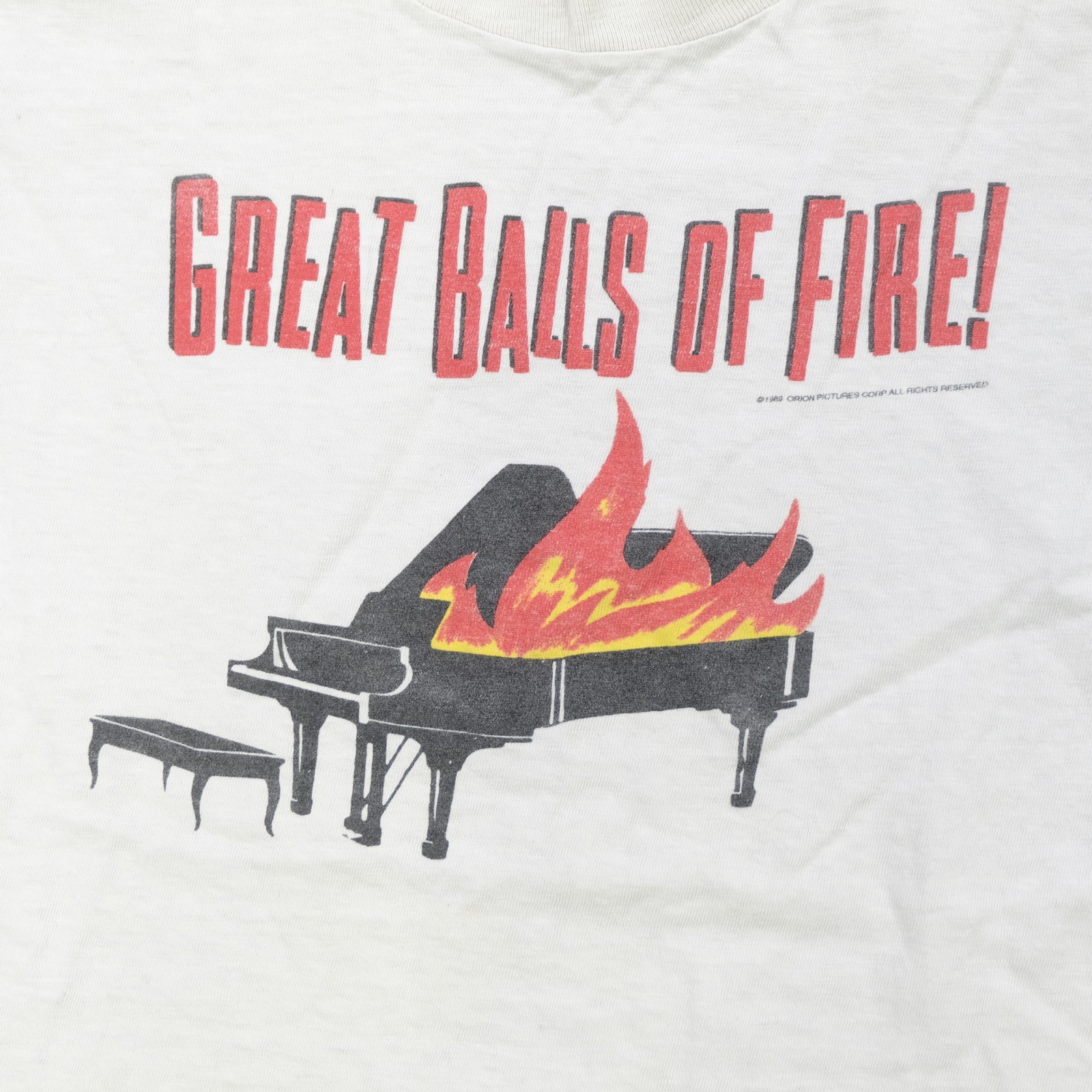 Rare Vintage Jerry Lee Lewis Great Balls of Fire 1989 Film T Shirt 80s Movie L gallery