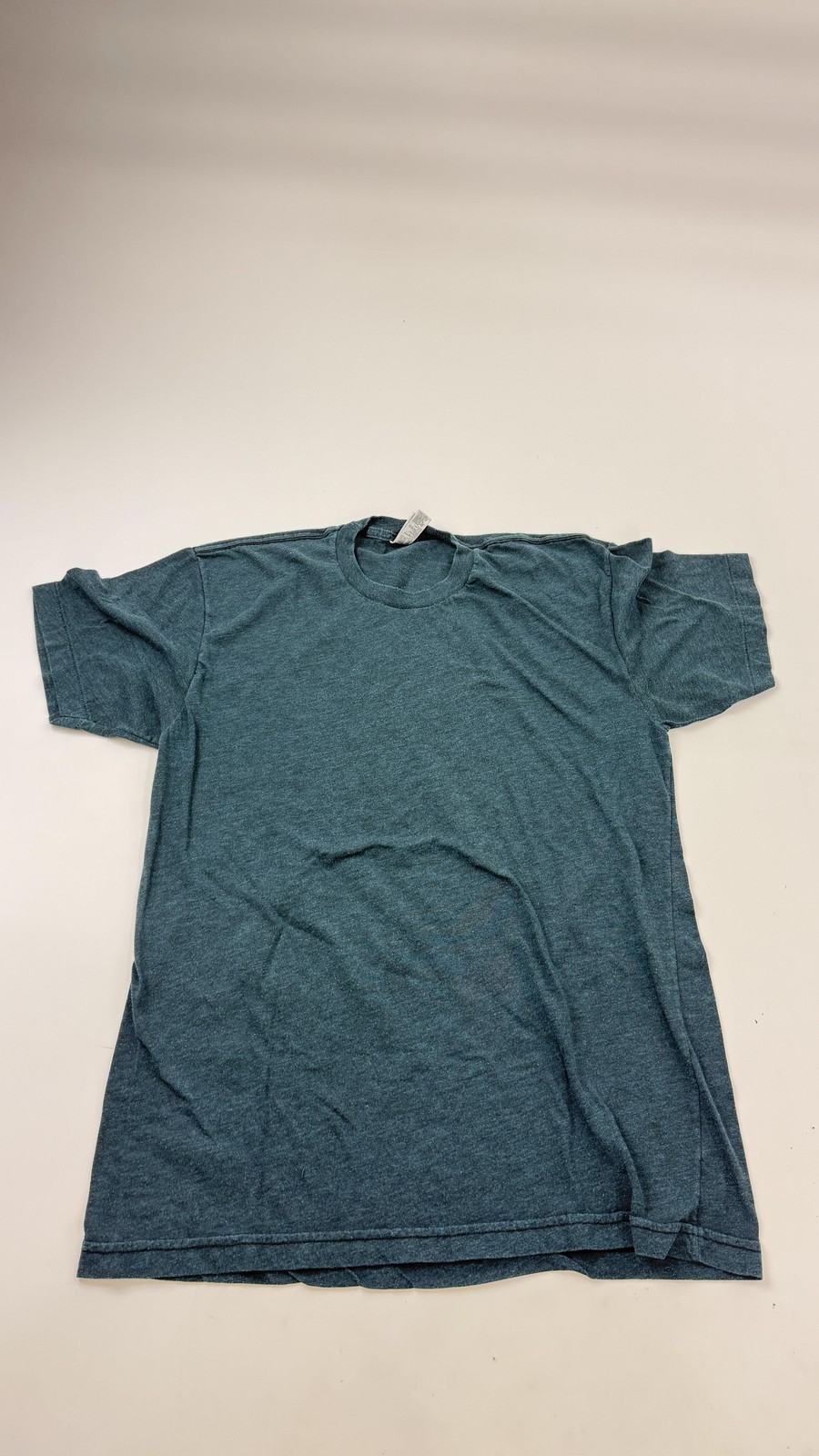 American Apparel Shirt Mens Medium Blue 50/50 Short Sleeve Crewneck Made USA