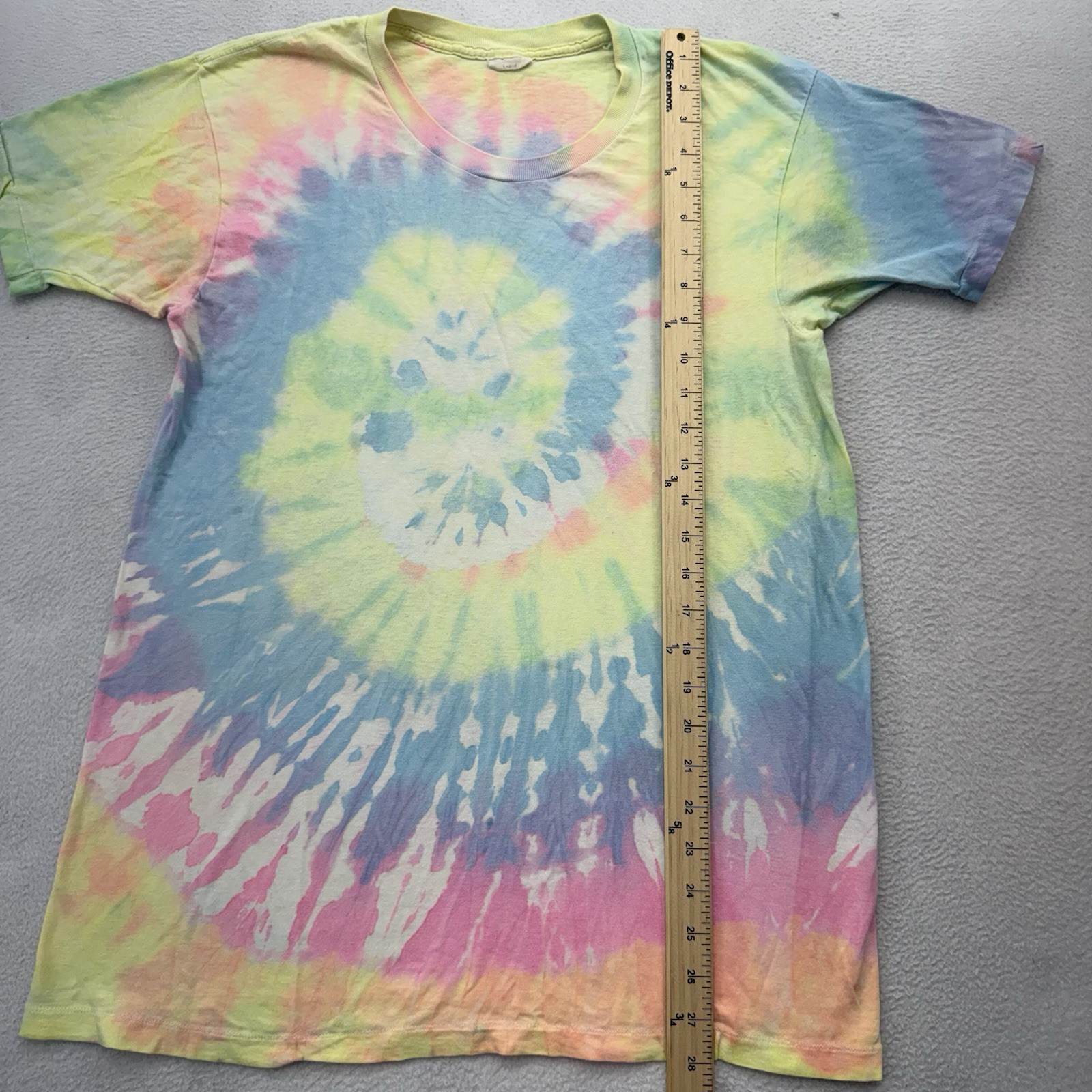 Vintage Tie Dye Blank T Shirt Thin Lightweight Distressed Single Stitch L gallery