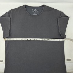 Bylt Basics Drop Cut LUX Short Sleeve Crew Tee Shirt Men’s Large Gray