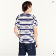 NWT J. Crew Men’s Navy Pulse & White Stripe Cotton Crewneck T-Shirt – SIZE M