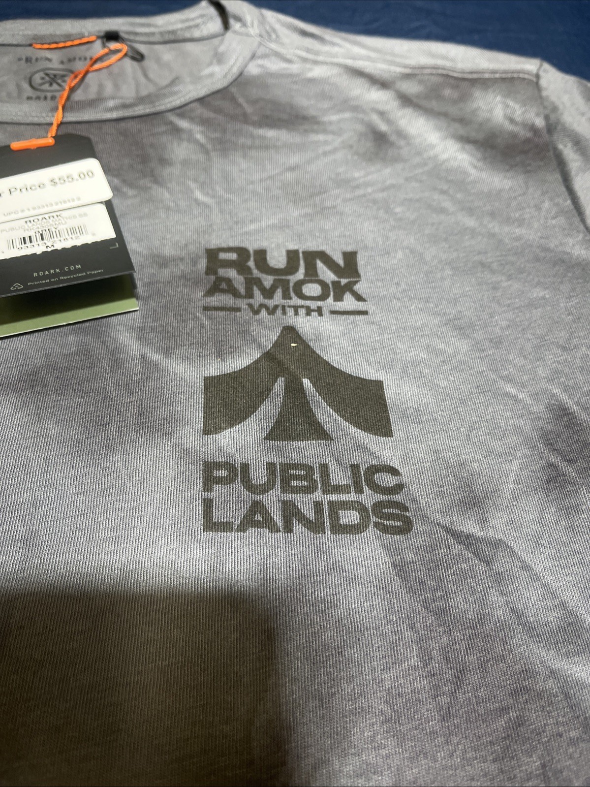 Roark Run Amok X Public Lands - Mathis Core T-Shirt, Grey - Medium MSRP $49 gallery