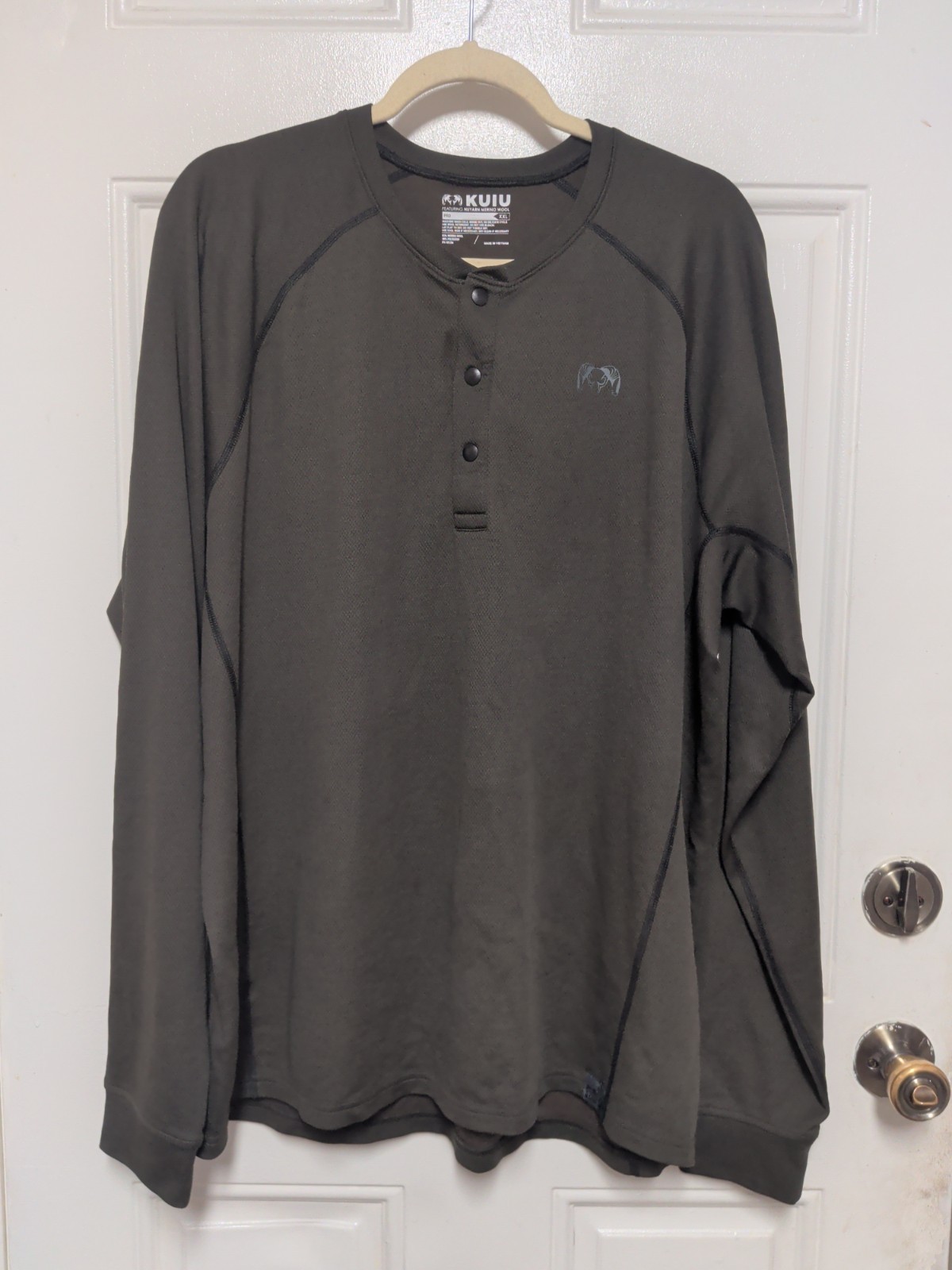 KUIU Nuyarn Merino Wool Pro Henley Base Layer Shirt Mens XXL Green Hunting,READ! gallery