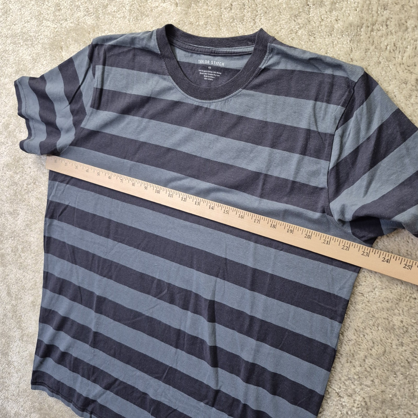 Taylor Stitch Cotton Hemp T Shirt Mens 44 XL Blue Outdoor Coastal Beach Hippie gallery