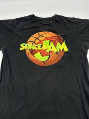 Space Jam T-Shirt Men Medium Graphic Print Logo Gray…#6360