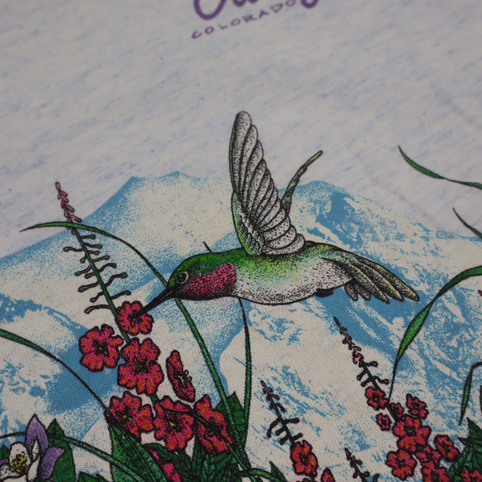 Vtg Hummingbird Habitat Nature T Shirt Mens Large Floral USA Tee Single Stitch gallery
