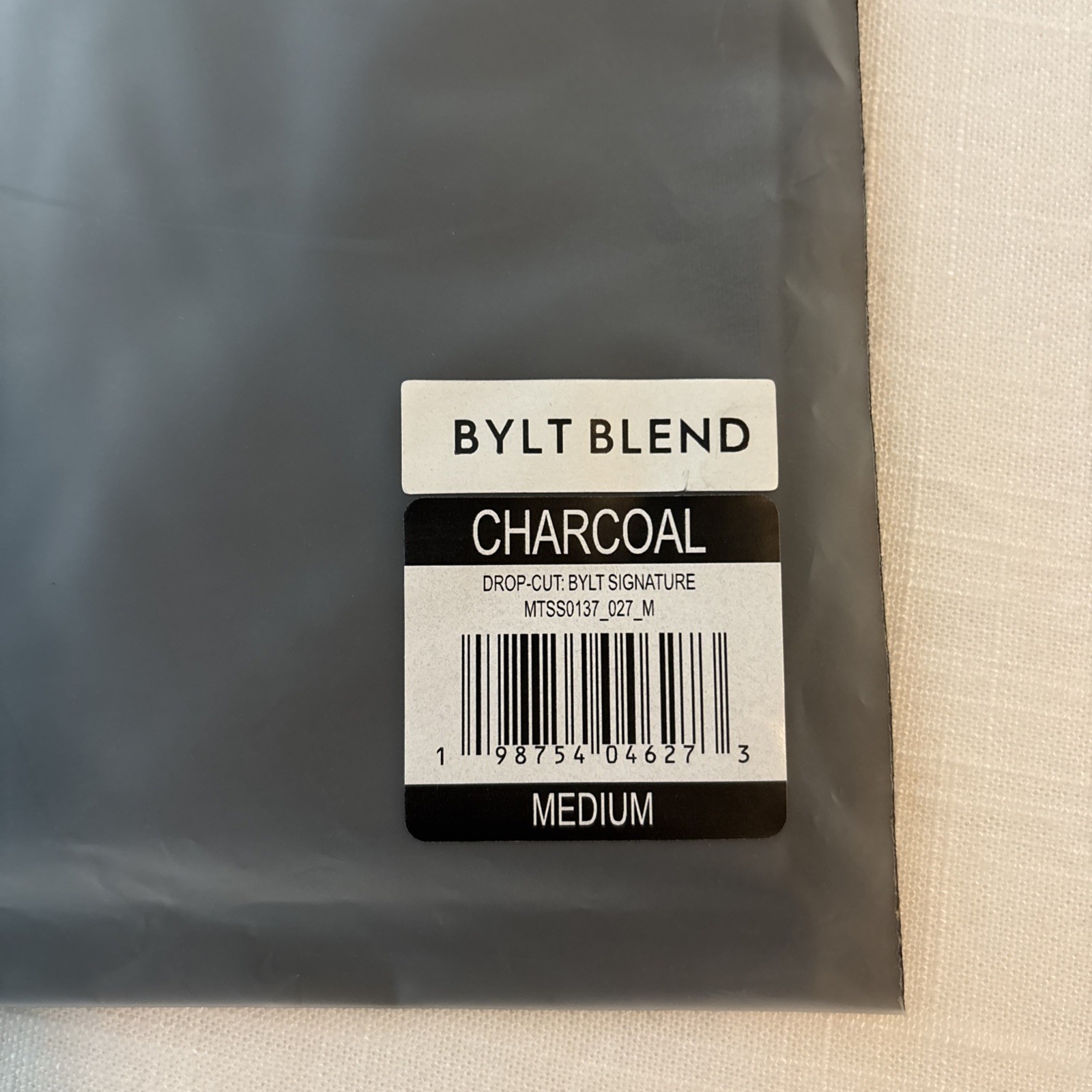 BYLT Premium Basics T-Shirt Mens M Drop Cut S/S Bylt Blend Signature Charcoal gallery