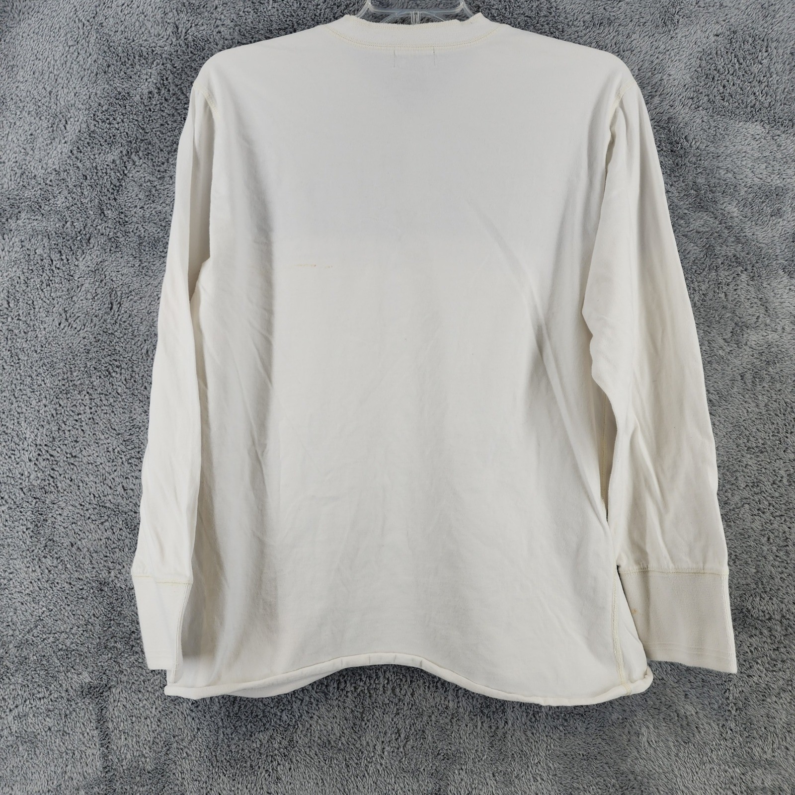Polo Jeans Co Shirt Mens L Cream Solid Cotton Henley Pullover Extended Cuffs Y2K gallery