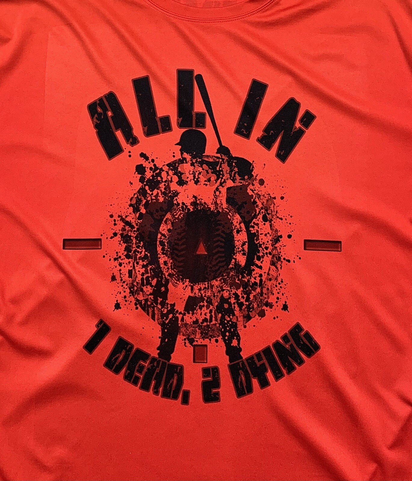 D3W Baseball All In 1 Dead, 2 Dying T-shirt Size 2XL Red A4 Softek Wicking Tee gallery