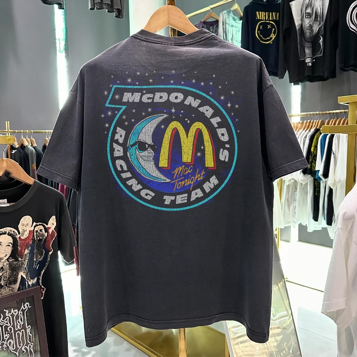 Mcdonalds Racing Thru The Stars Washed T-Shirt Black L gallery