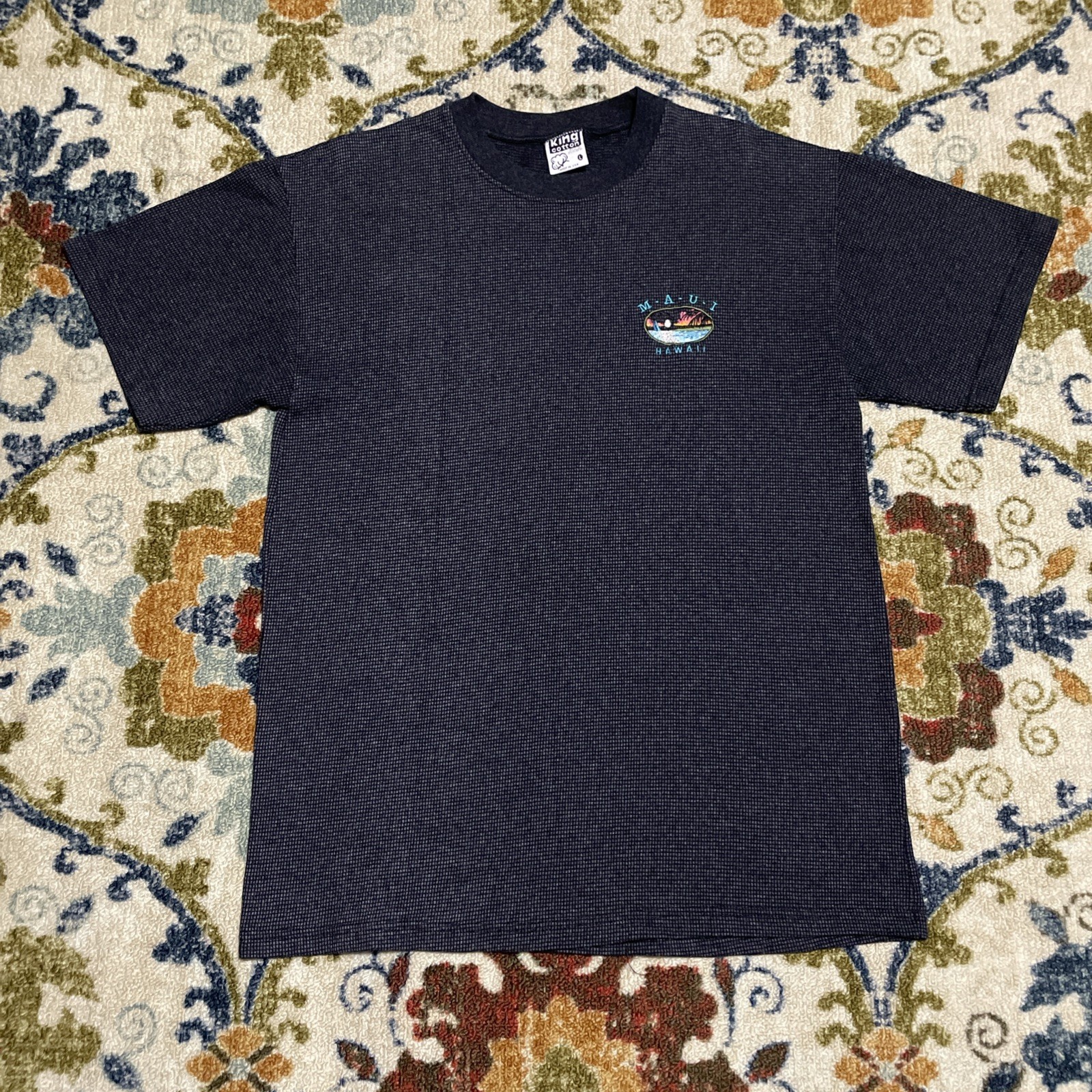 Vintage 90s Maui Hawaii Thermal Style T Shirt Sz L USA King Cotton Embroidered gallery