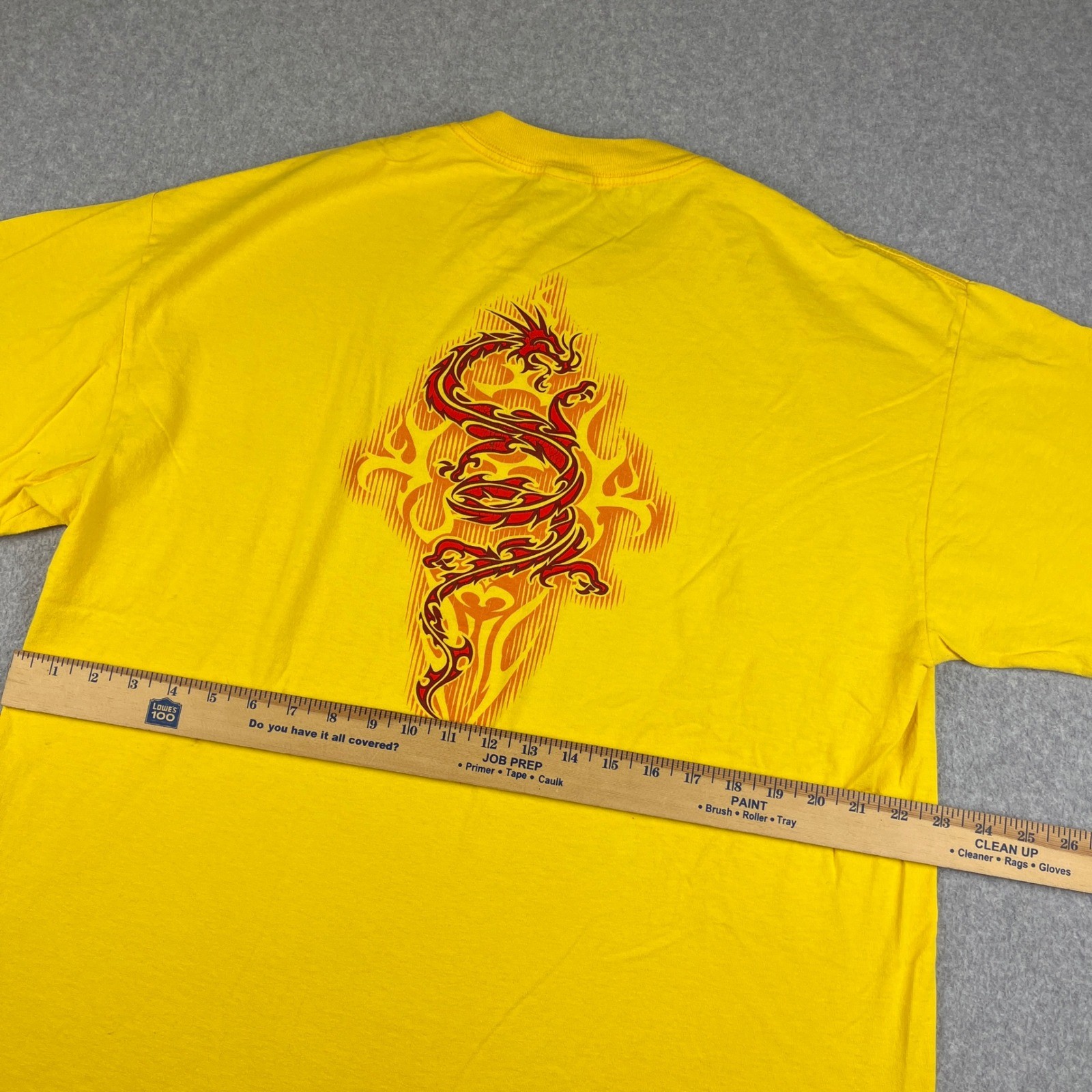 VTG Guardians of Paradise Dragon T Shirt Mens XL Yellow Graphic Tee AAA Y2K Surf gallery