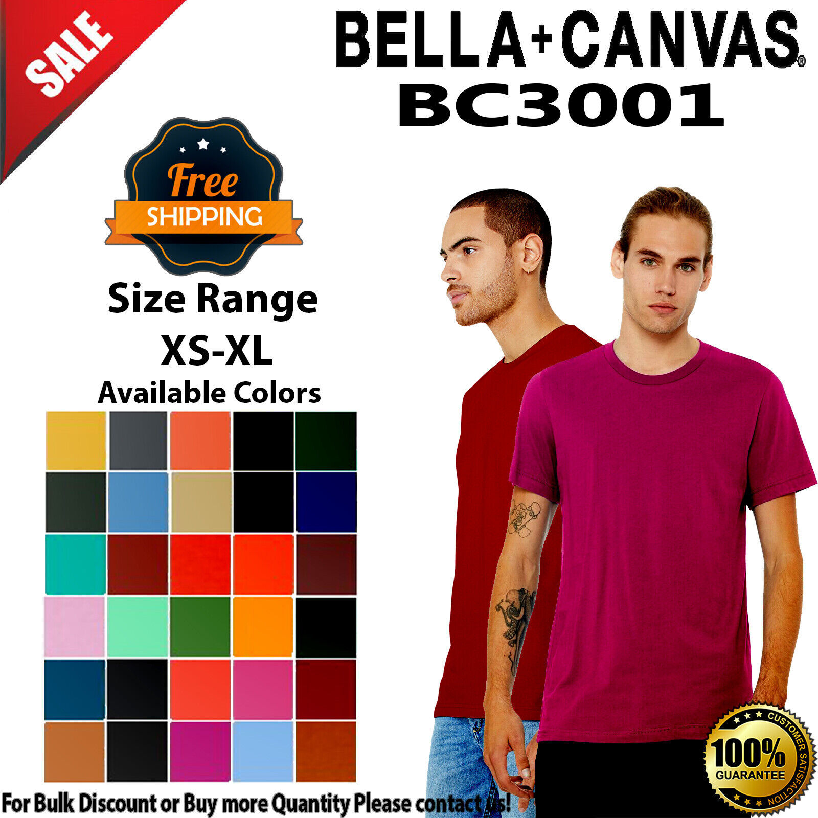 Bella + Canvas 3001C Unisex Jersey Short Sleeve Tee Top T-Shirt gallery