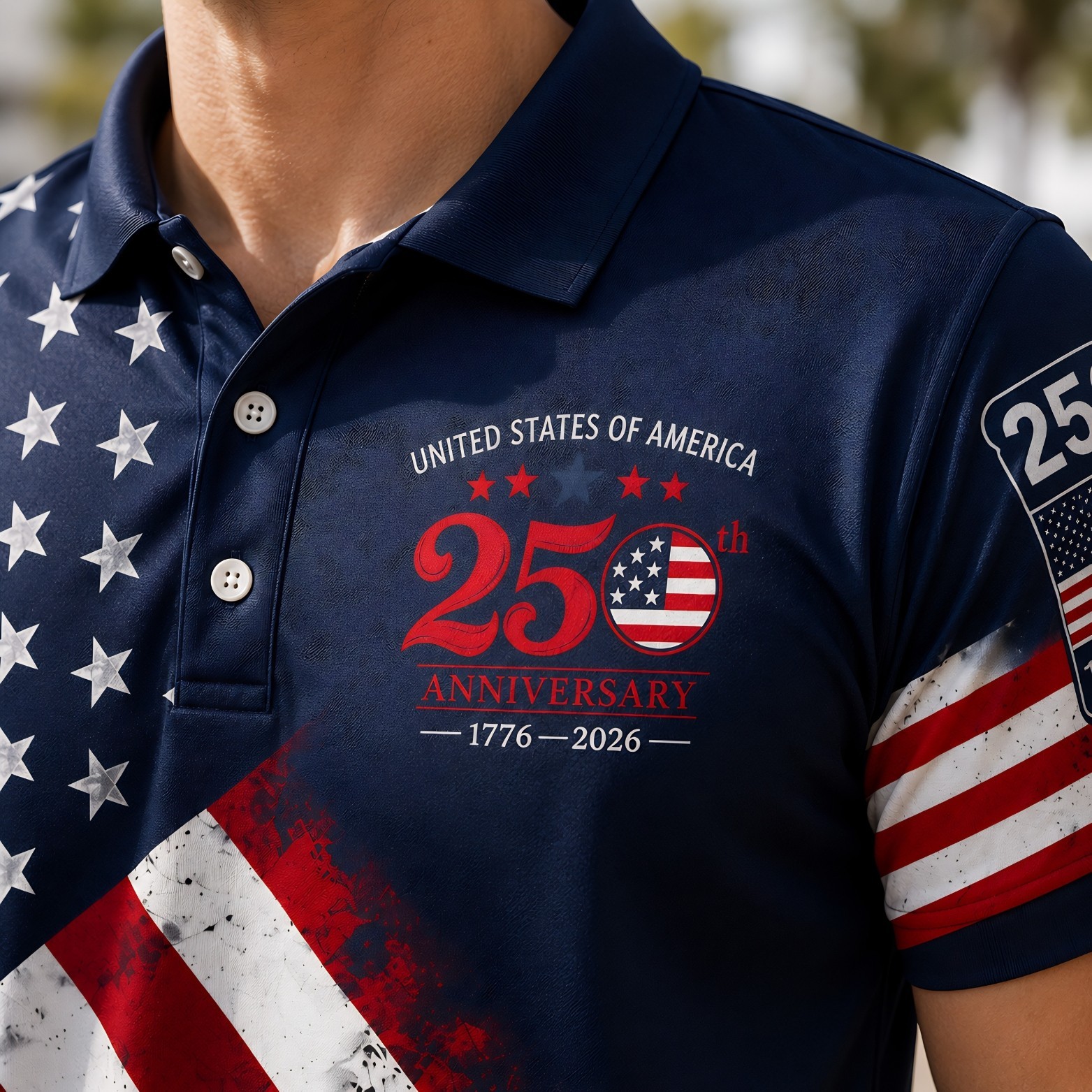 Vintage America 250th Anniversary Patriotic Shirt Men's US Flag Top Shirt(S-5XL) gallery