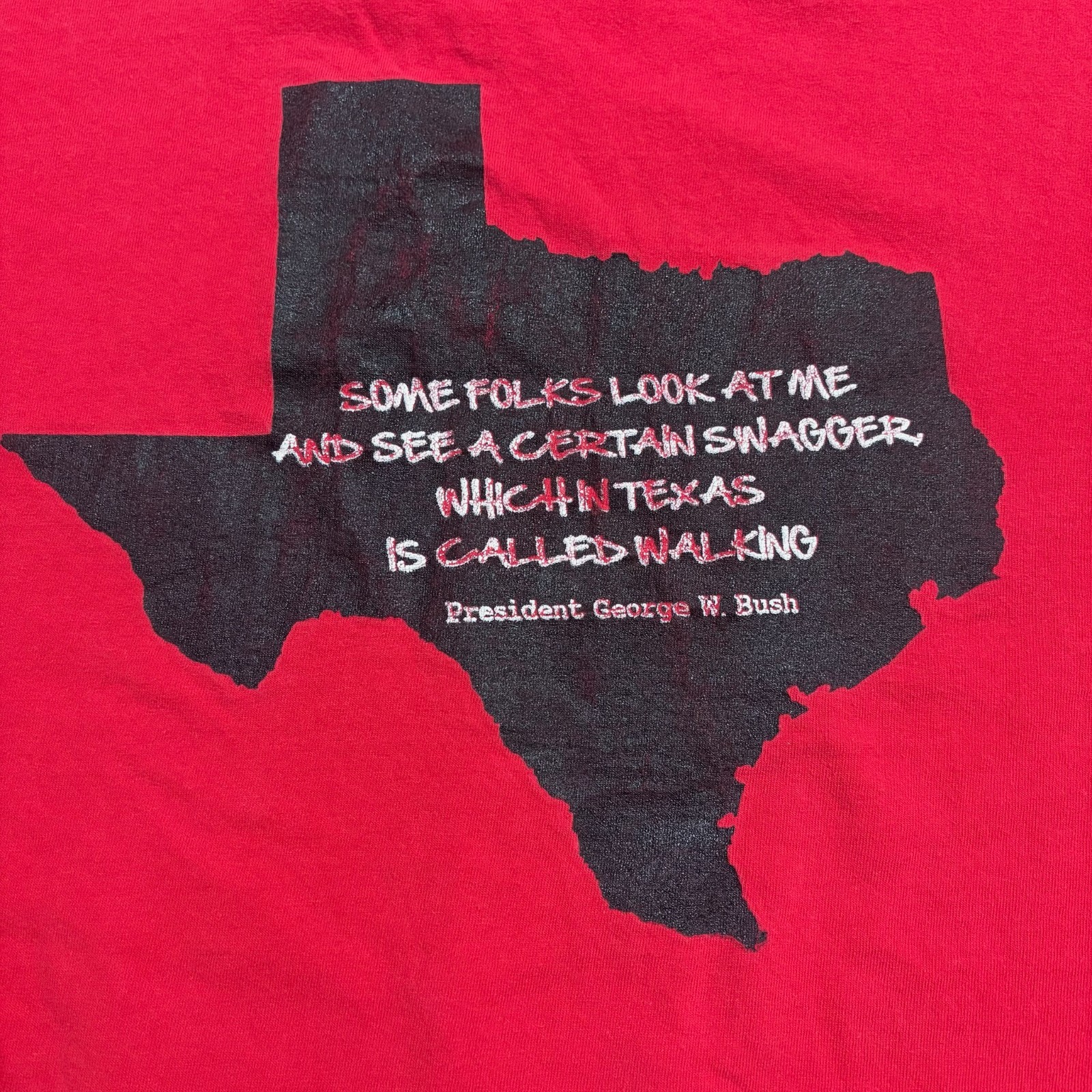 Y2K / Vintage George W Bush Presidential Center Texas Quote USA Graphic Tee XL gallery