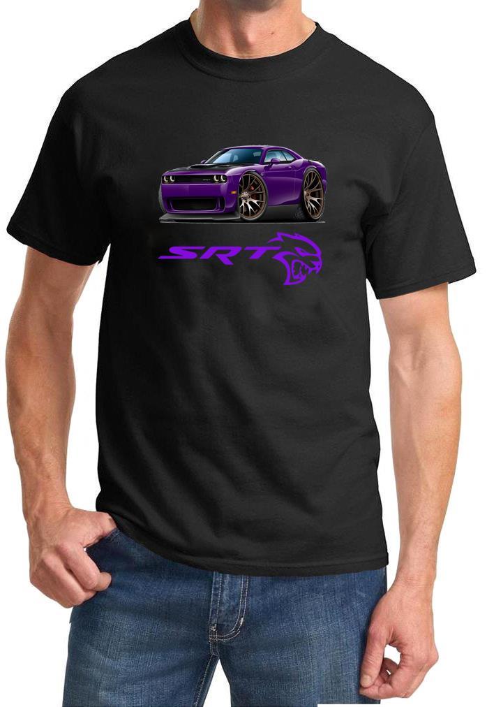 Challenger SRT Hellcat Classic Purple Muscle Car Design Tshirt NEW gallery