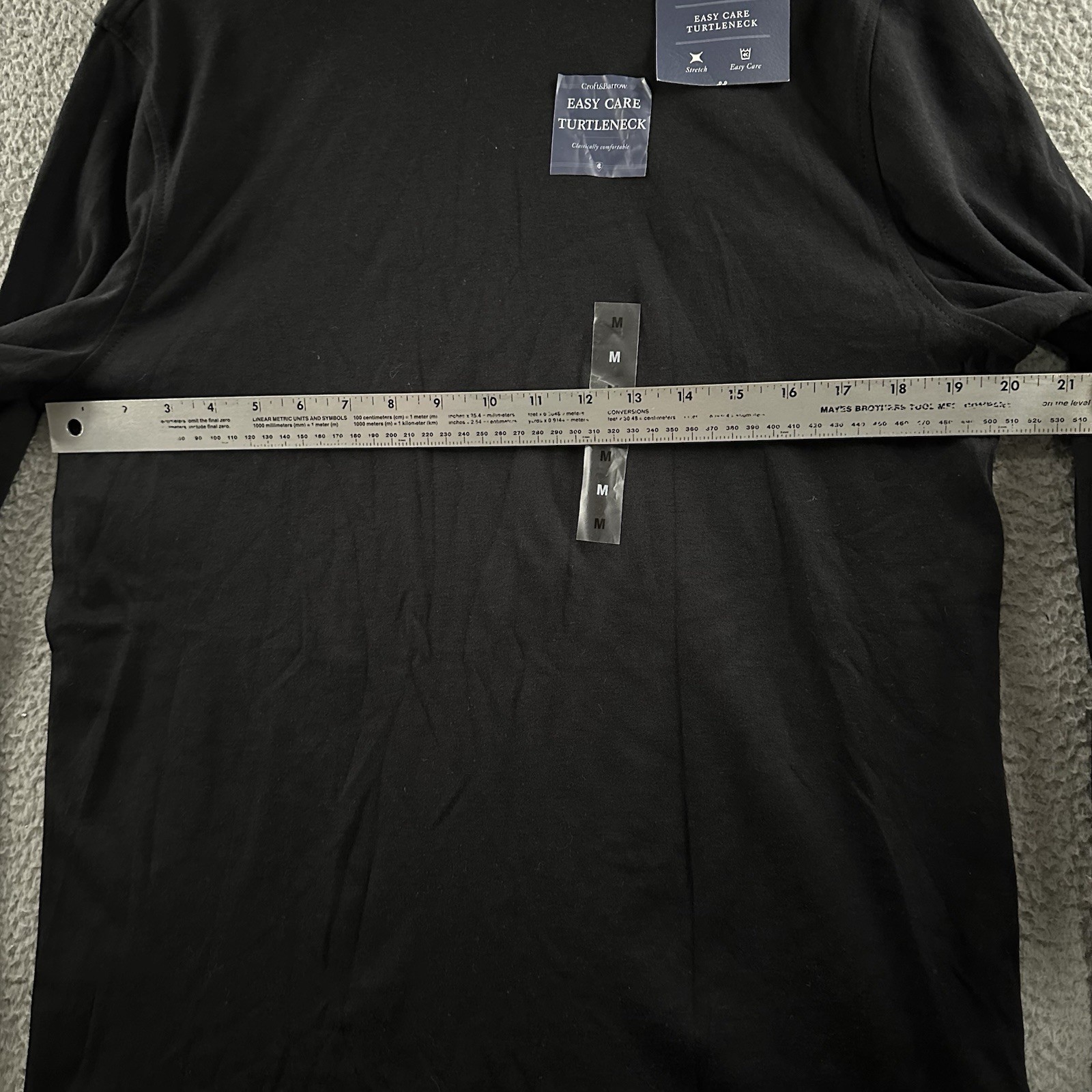 Croft & Barrow Mens Shirt Black Size Medium Turtleneck Easy Care Cotton Blend gallery