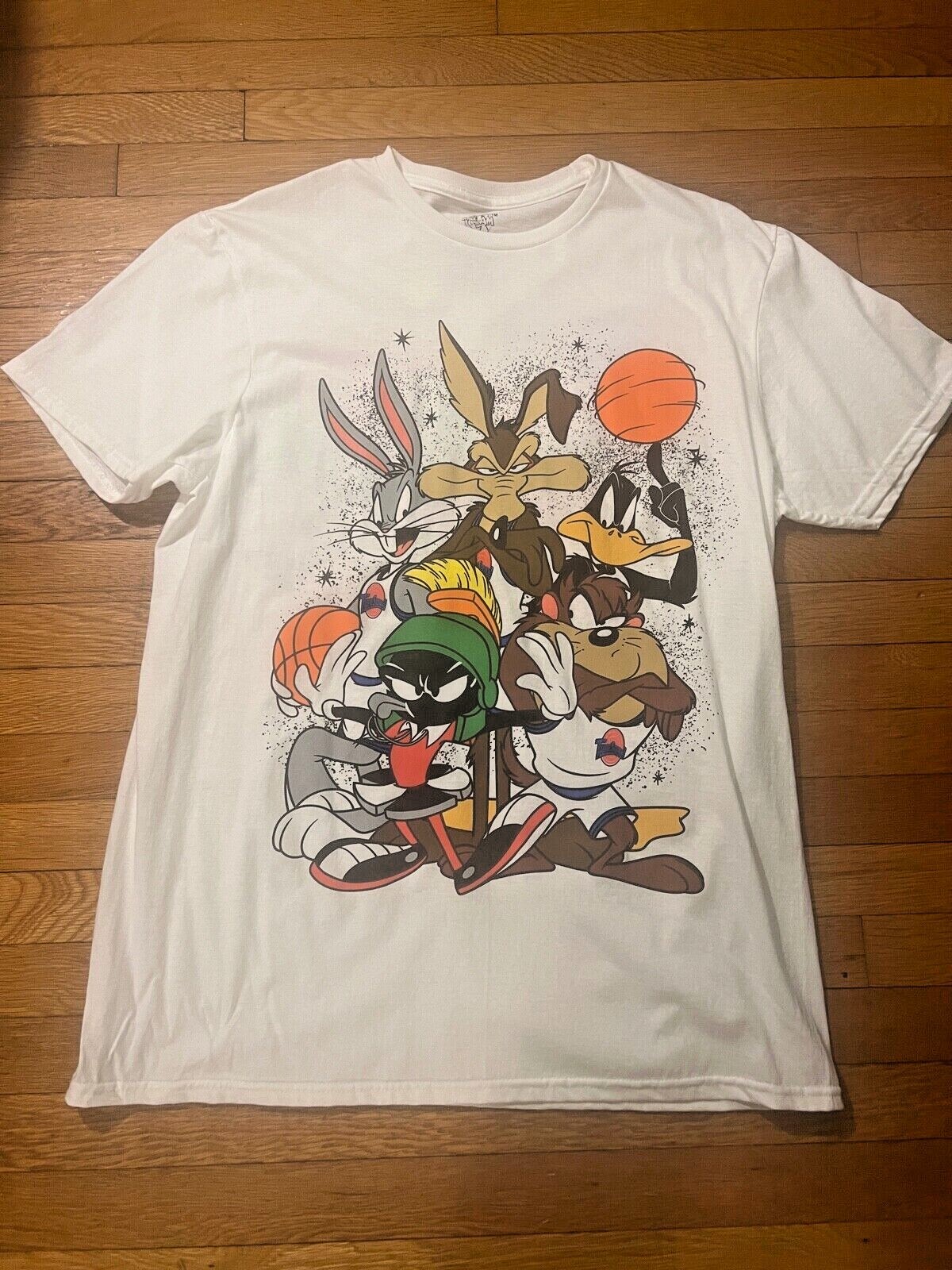 Space Jam All Over Graphic Print T-Shirt Shirt Tee Men 90's Looney Tunes Movie gallery