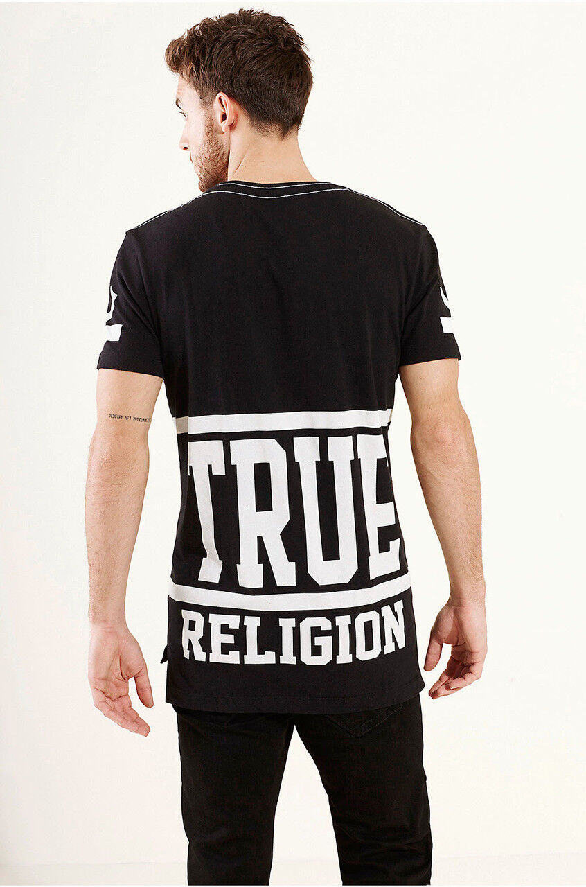 $95 TRUE RELIGION Black White STARTER Oversized Fit Designer Graphic T-shirt NWT gallery