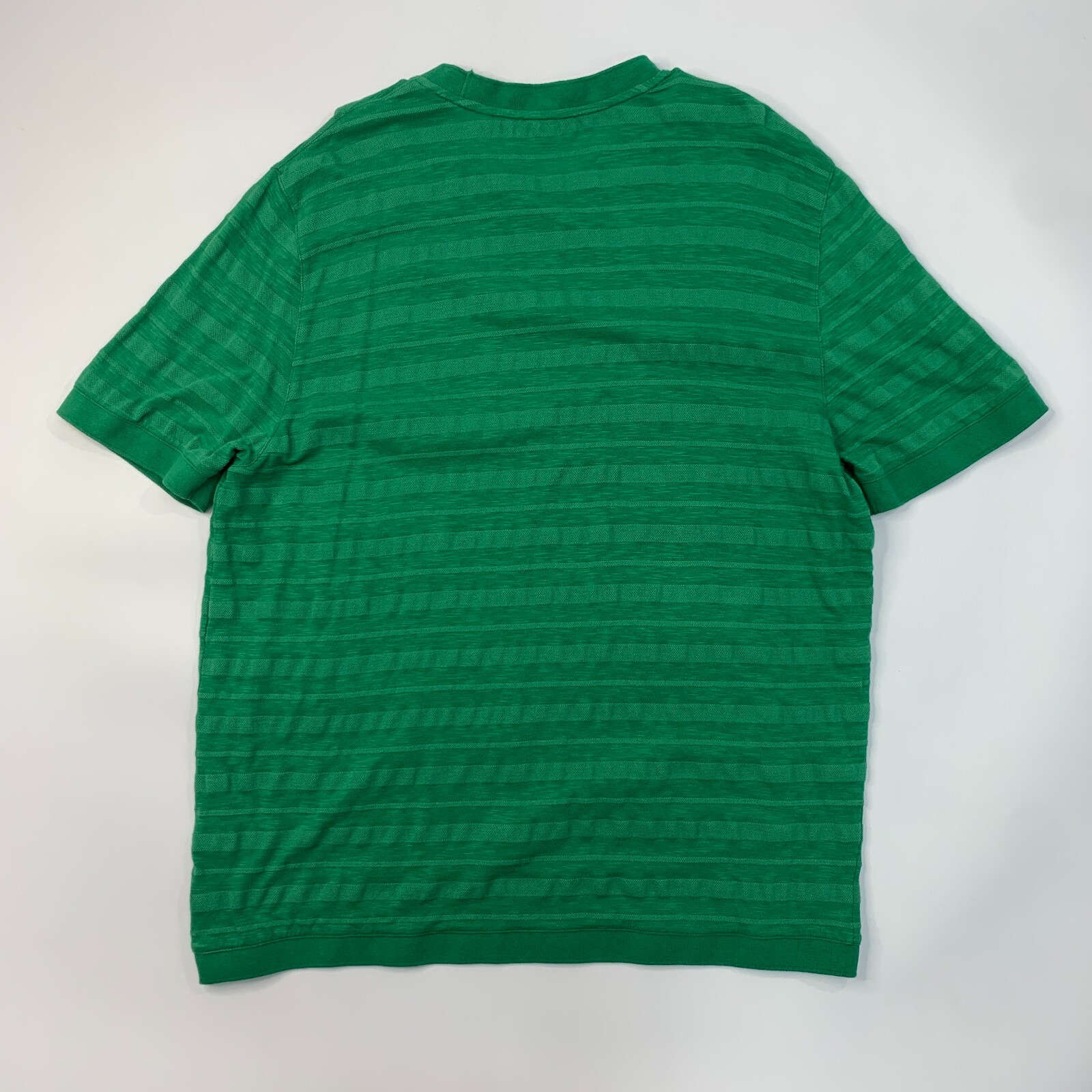 Ted Baker Nekache T Shirt Mens 6 Leaf Green Textured Cotton Blend Striped Crew gallery