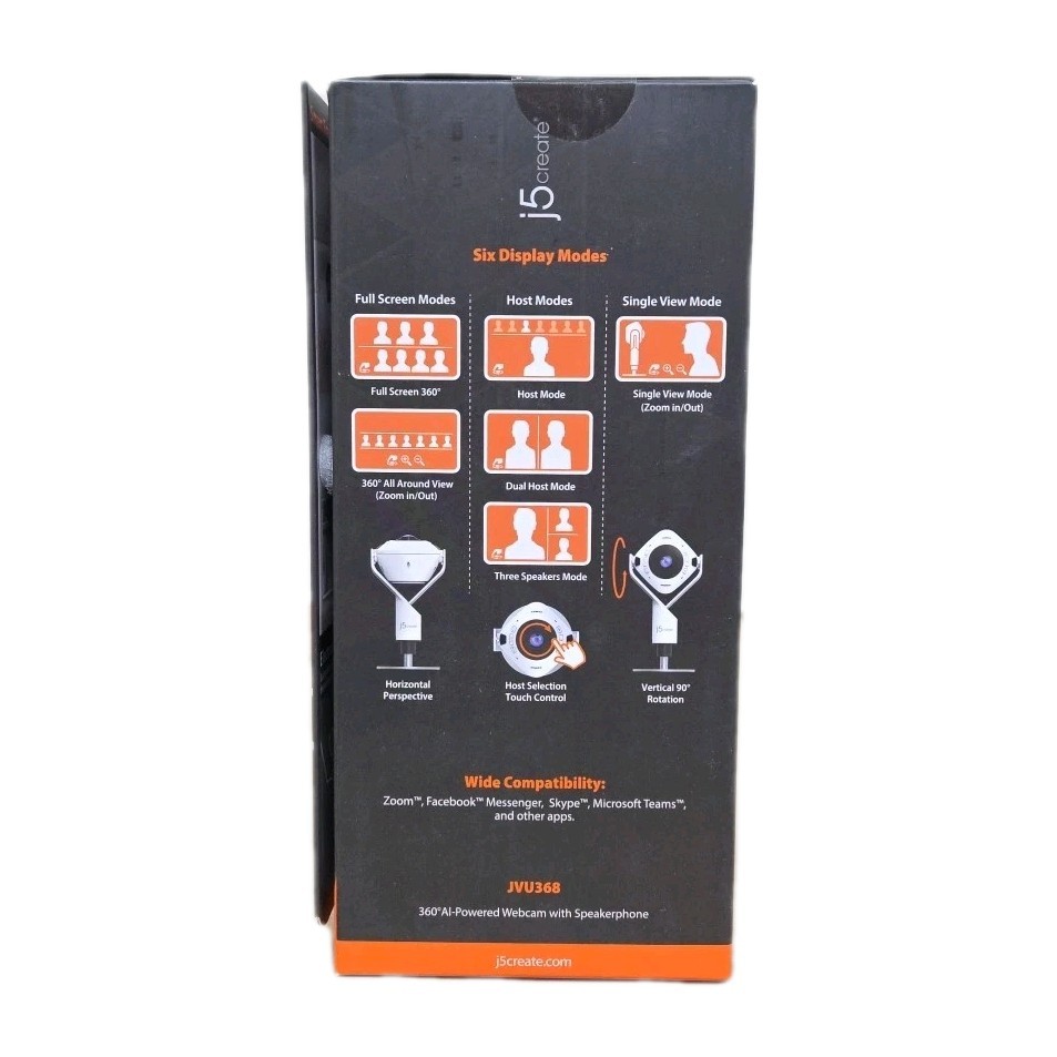 J5Create JVU368 360 Degree AI Powered Conference Camera With Speakerphone