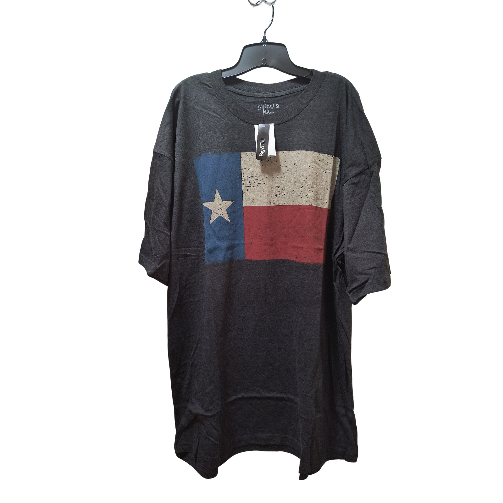 Walnut & 39th Distressed Texas Flag Graphic T-Shirt Charcoal Gray 3XLT Bioworld gallery