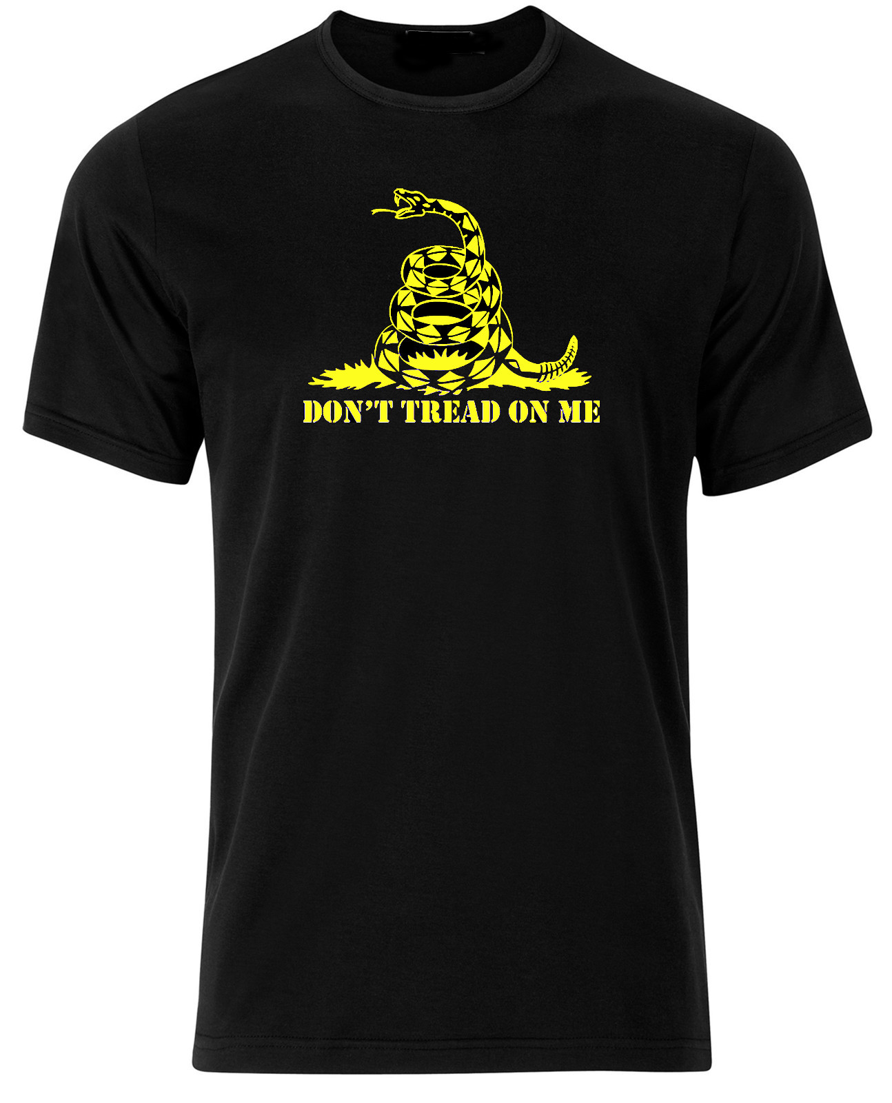 DONT TREAD ON ME w. Snake Classic American Patriot Tshirt-Yellow on Black gallery