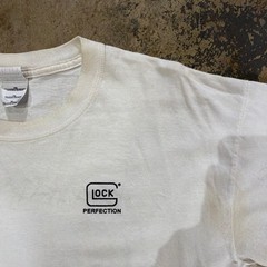 Glock Graphic Print Double-Sided White Crew Neck Tee XL Gildan Heavy Cotton