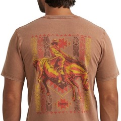 Wrangler Men’s Rawhide Brown Bucking Horse Graphic T-Shirt 112372850