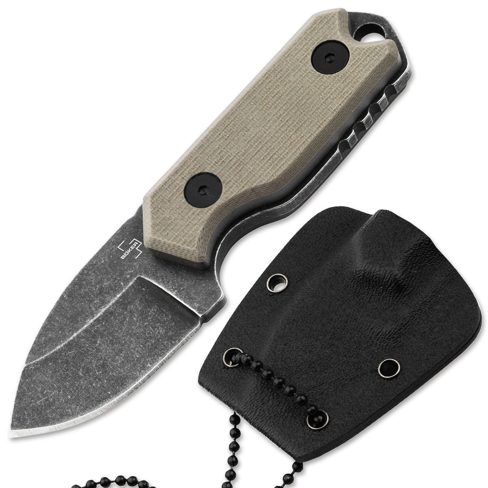 BOKER PLUS Li’l Friend Micro Neck-Knife Fulltang D2 G10 Kydex Brown 02BP0012