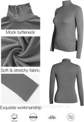 Womens Basic Lightweight Turtleneck Long Sleeve Pullover Solid Top High Neck US