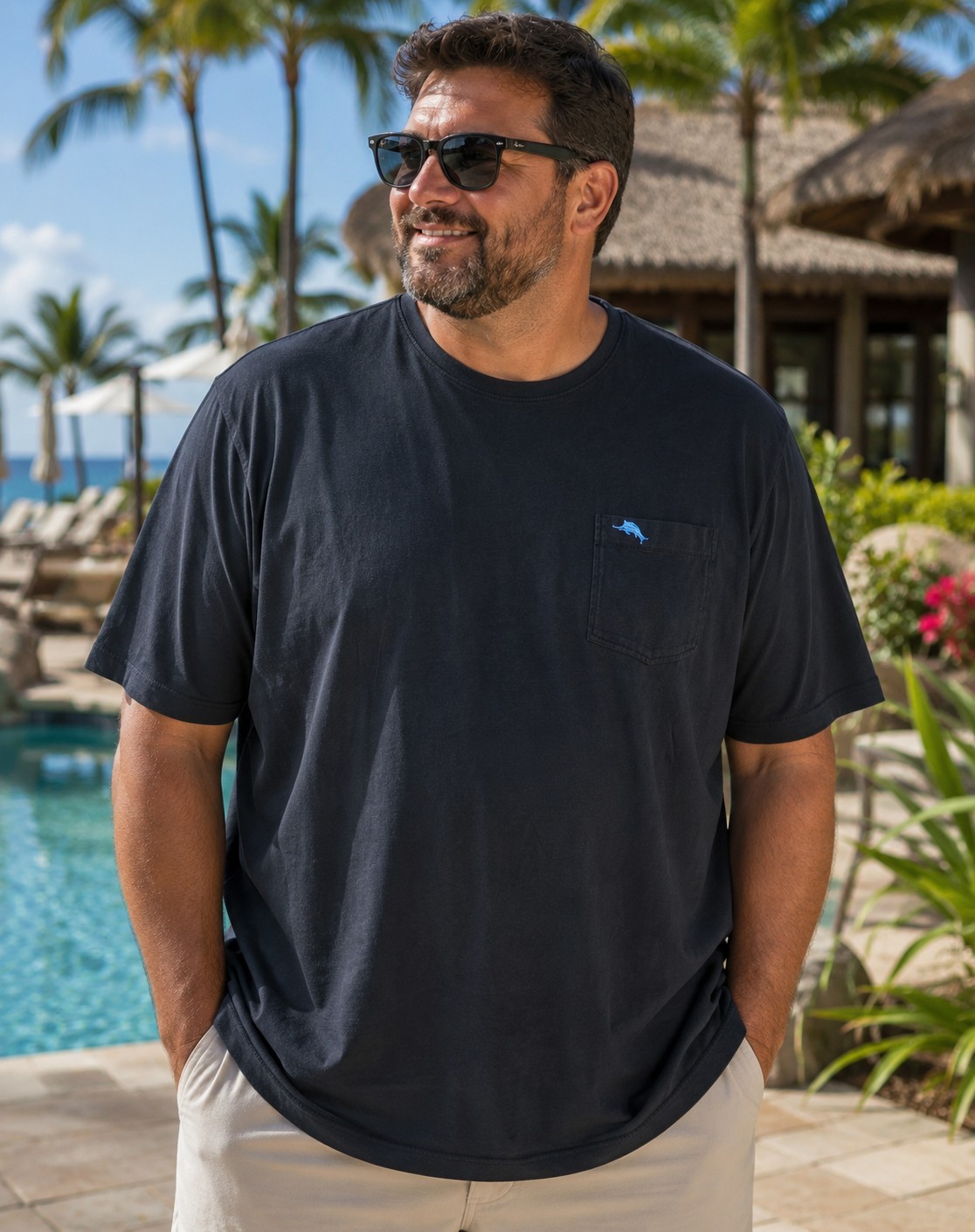 TOMMY BAHAMA Men's 3XLT Black Short Sleeve T-shirt -3079 gallery