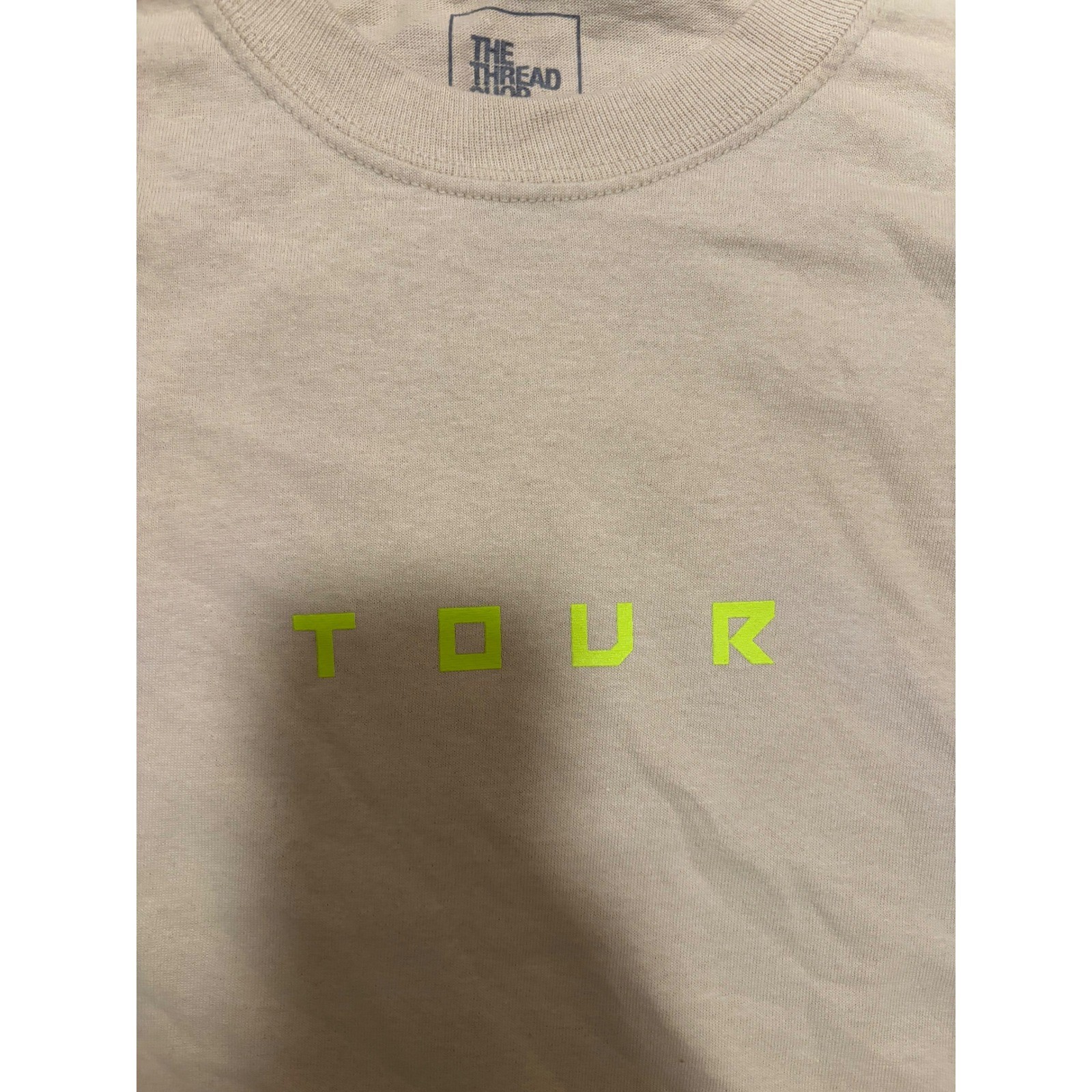 The Thread Shop Mens Tour Graphic Long Sleeve T-Shirt Beige Neon Large L gallery