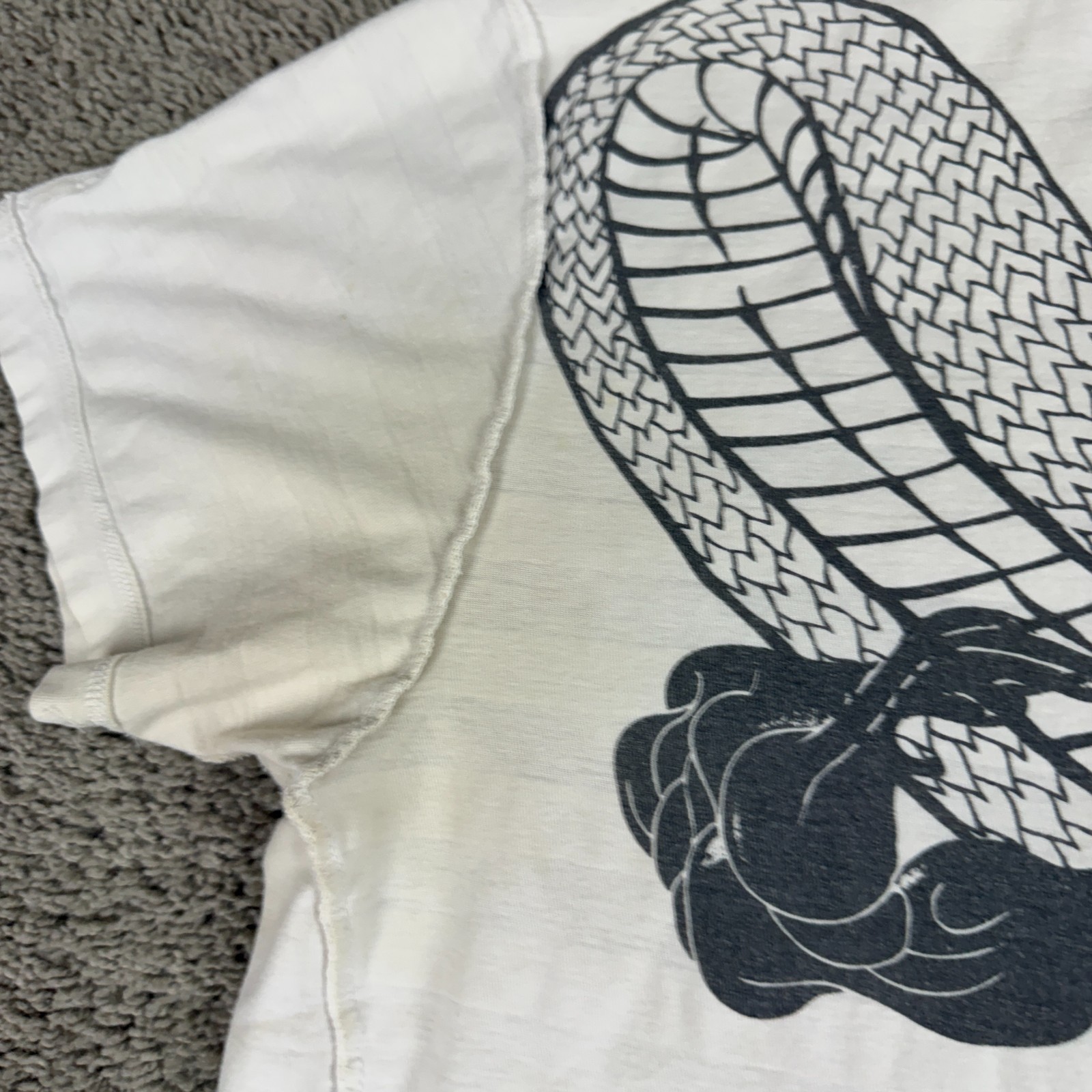 Marc Ecko Shirt Mens Extra Large White Gray Snake Reversible Print READ gallery