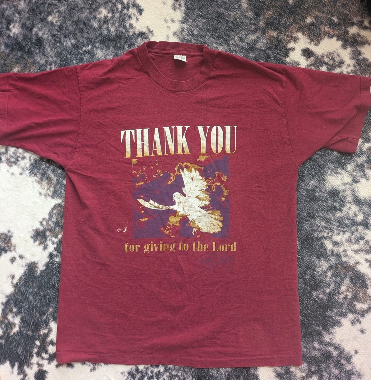 Vintage Single Stich Hanes God LovingUSA Dove Positive Christian T-shirt 80s-90s gallery