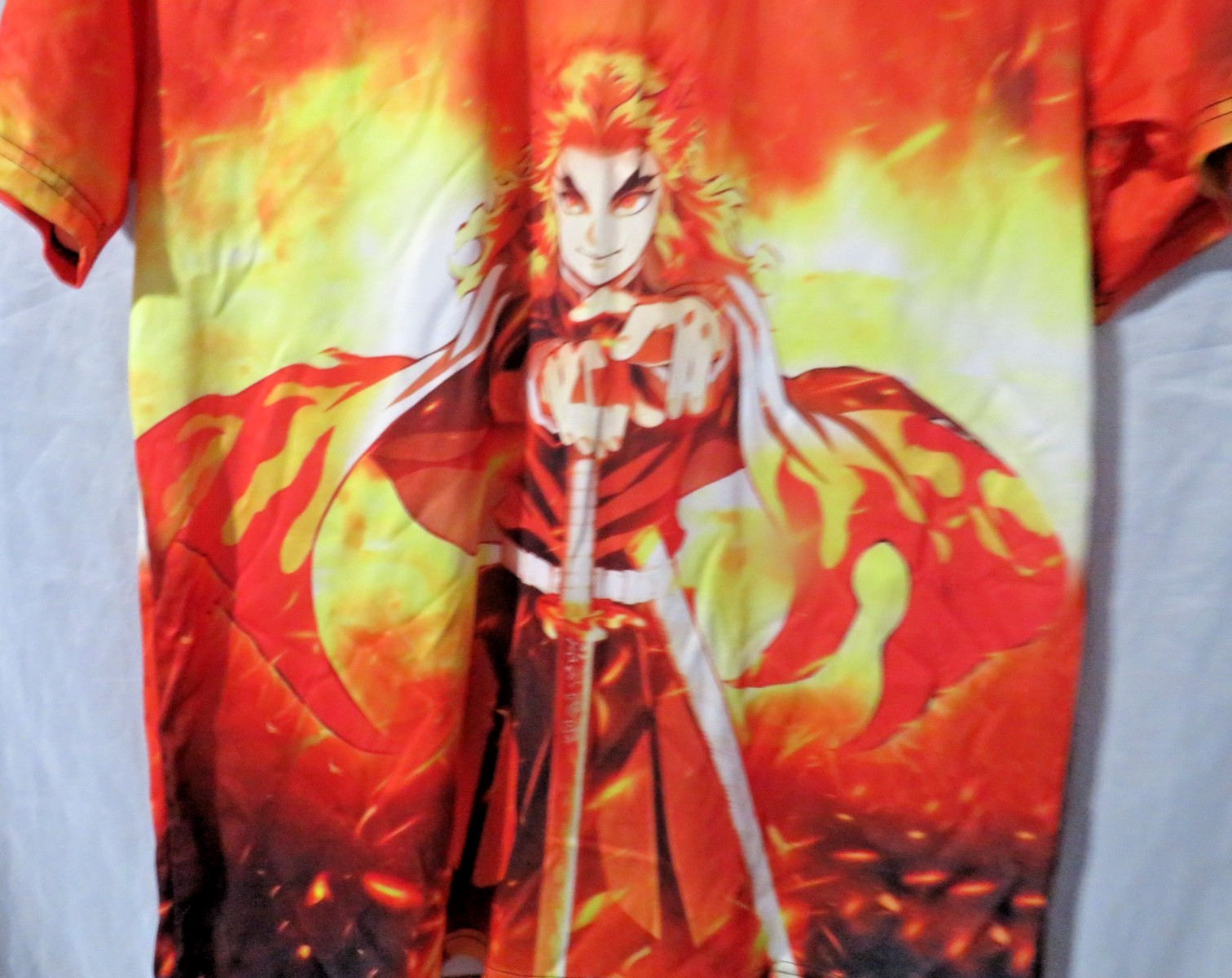 Kyojuro Rengoku T-Shirt Kimetsu no Yaiba Anime Demon Slayer 2-Sided Orange shirt gallery