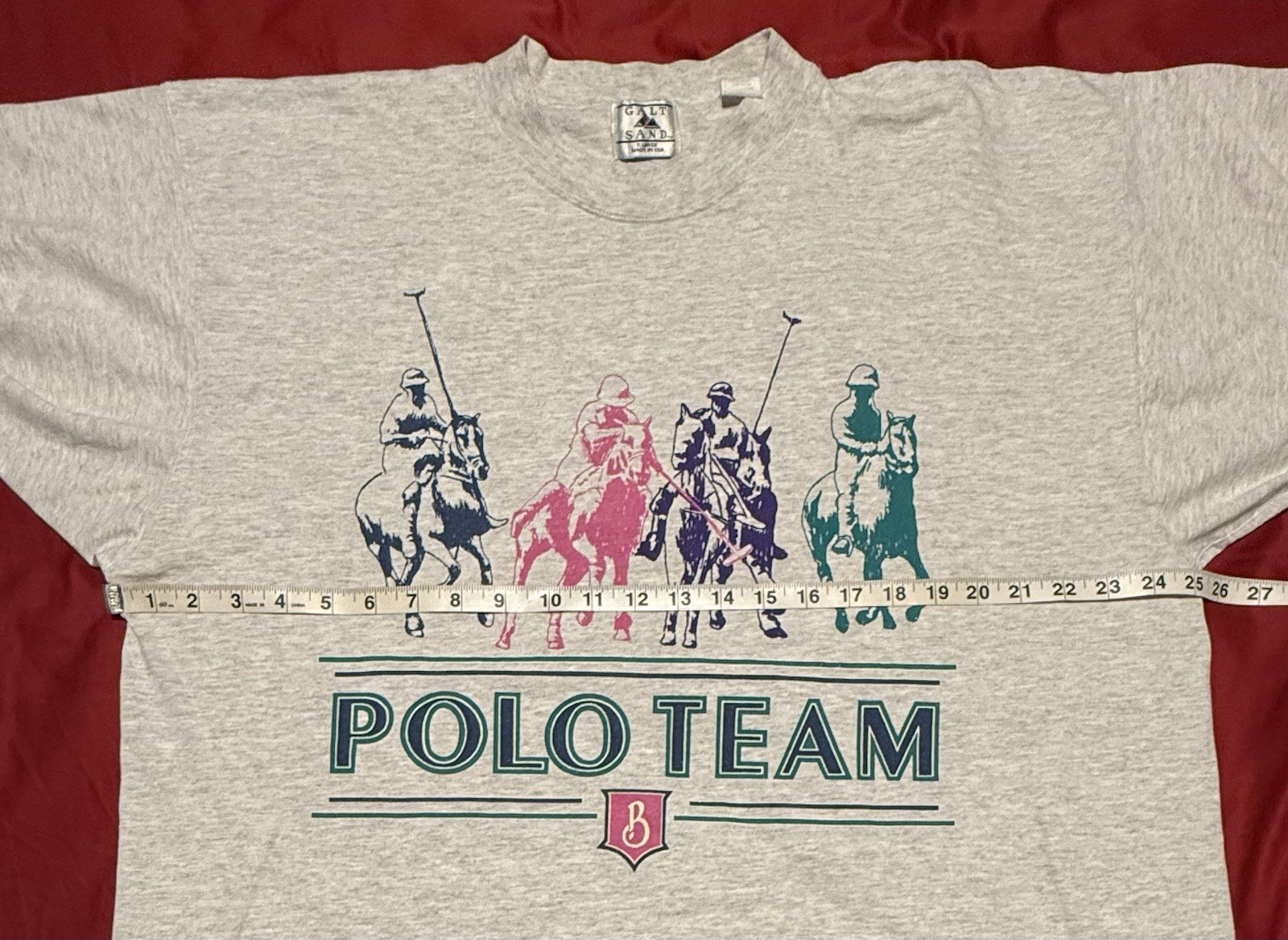 VTG 90s Galt Sand Polo Team Graphic Tshirt XL Gray Heather Made In USA gallery