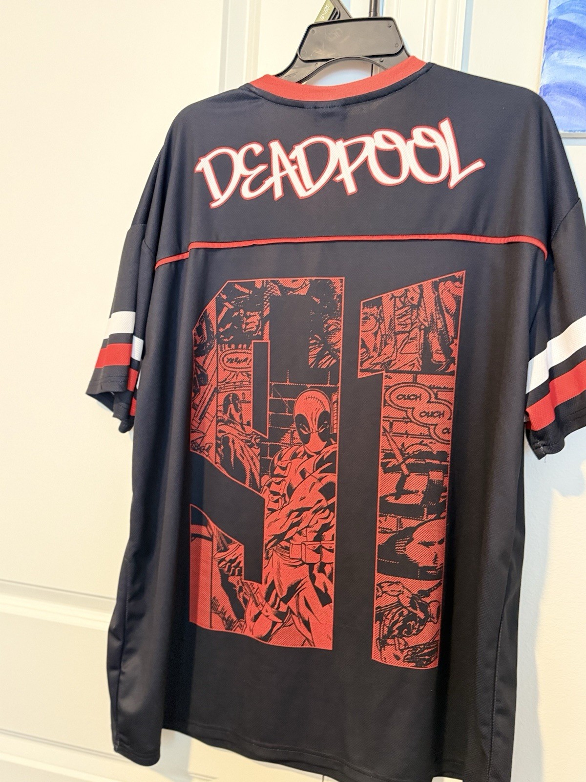 Deadpool Marvel's Themed Jersey Collectors Edition Men's Size Large Black Red gallery