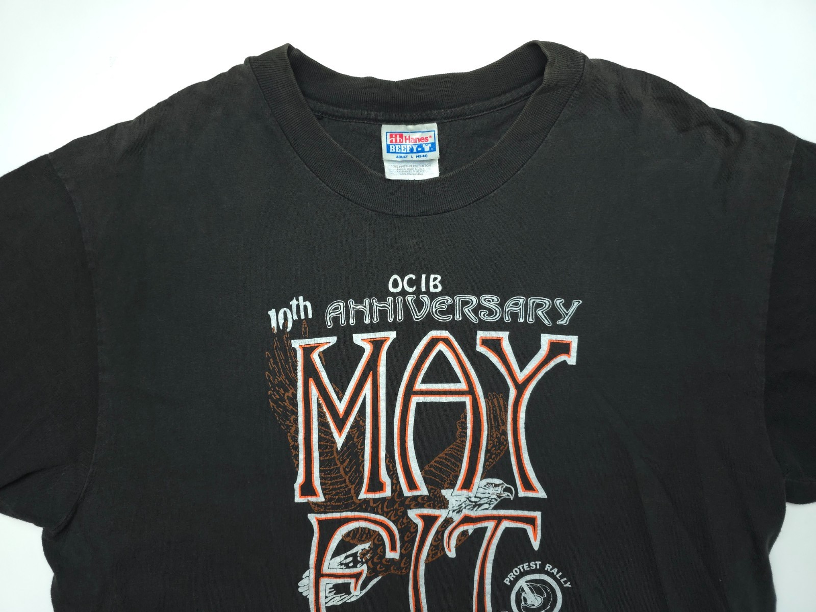 VTG 98' Adult Large Biker Park Pawhuska Oklahoma Protest Against Helmet Shrt gallery