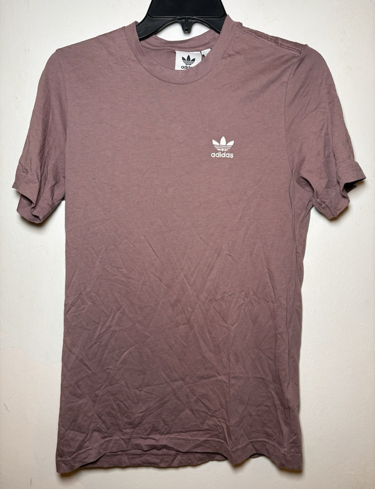 adidas Trefoil Logo Embroidered Crew Neck Tee Purple XS