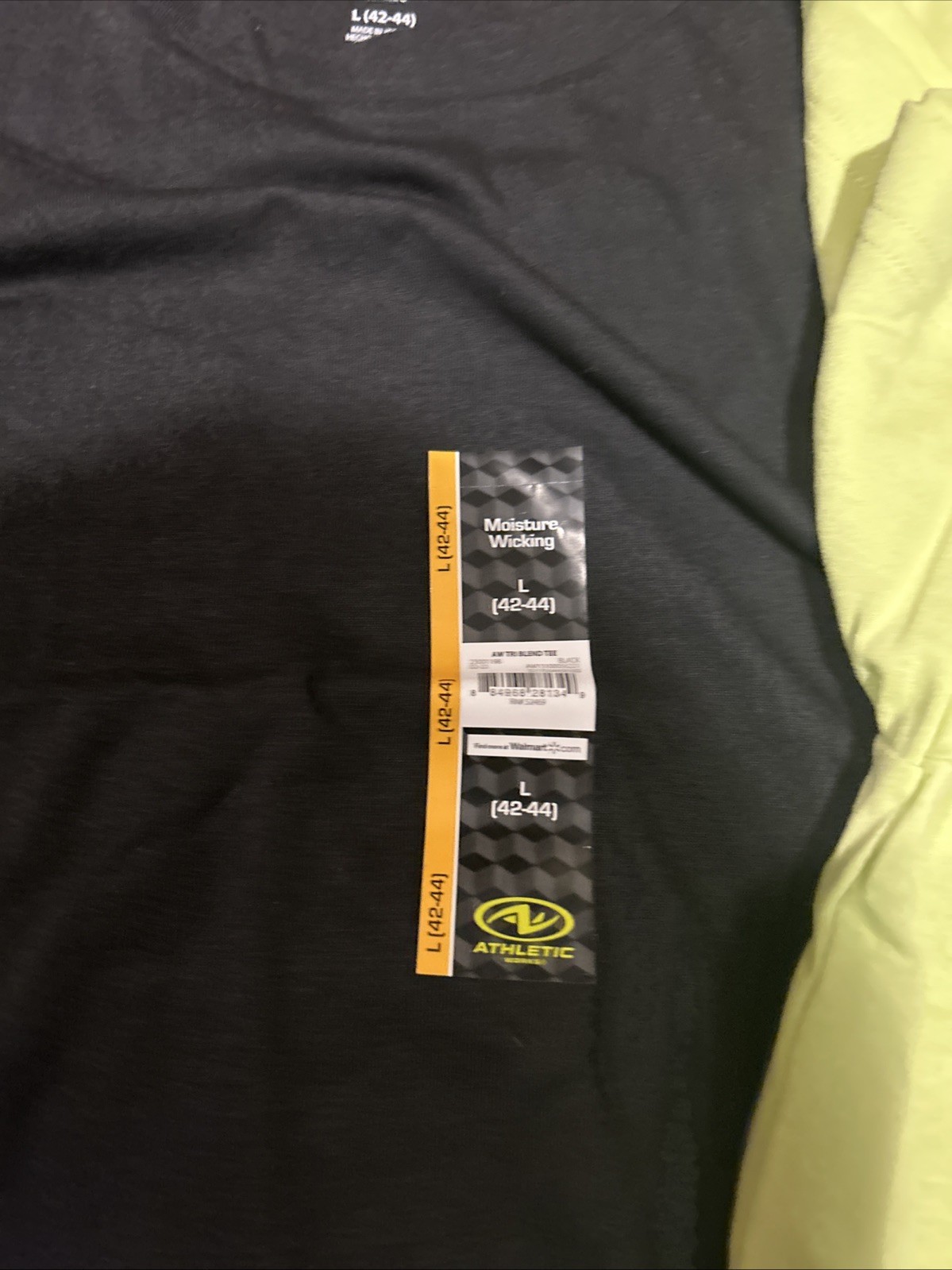 (2) Athletic Works Shirt Mens Large Moisture Wicking Crew Tee Black and Green gallery