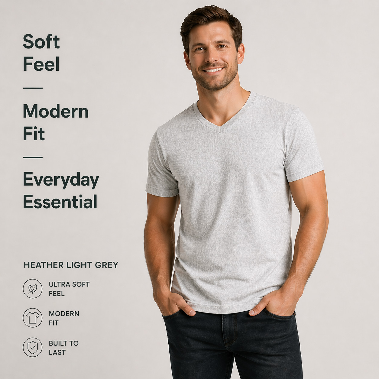 True Classic V-Neck T-Shirts 6 Pack Men Size L New No Tags Soft Premium Fit gallery