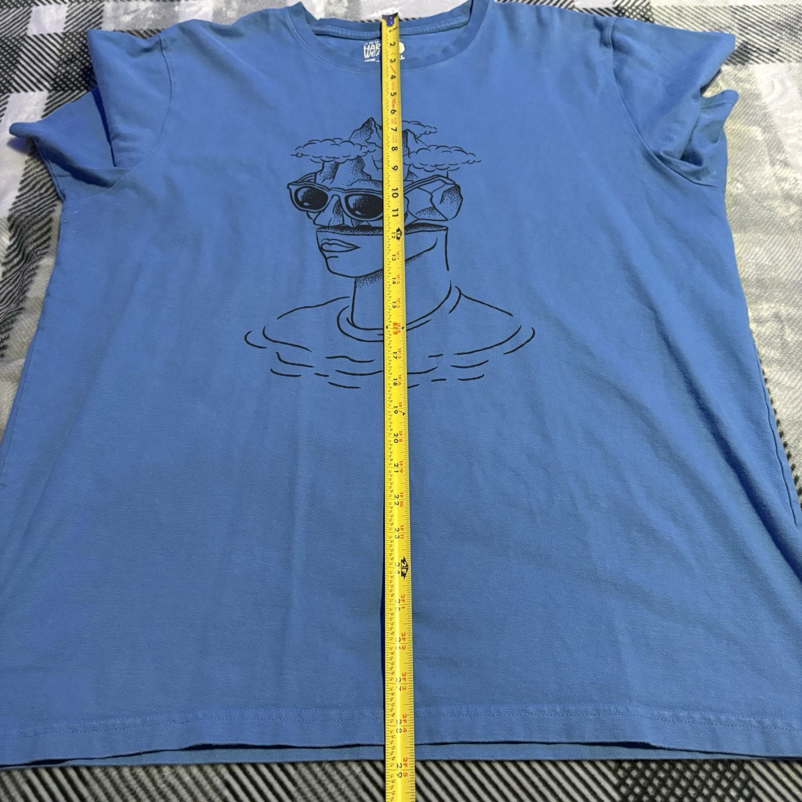 Mountain Hardwear Men's XL Blue Graphic Print Crew Neck Organic Cotton T-Shirt gallery