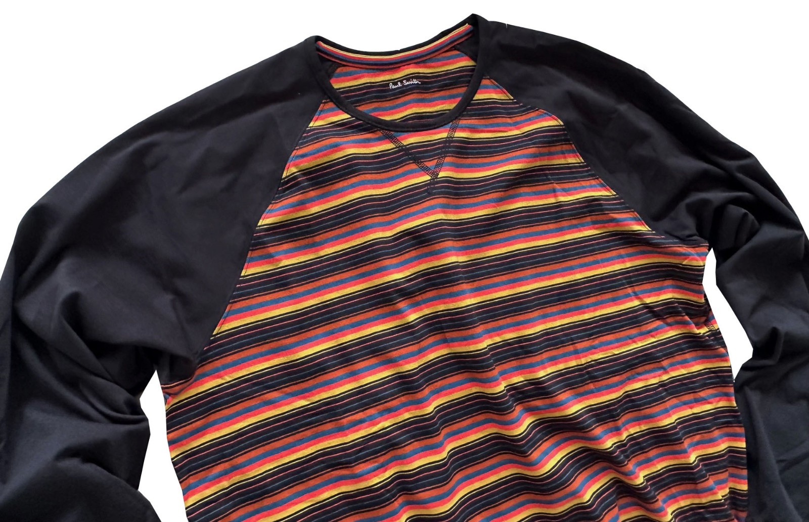 PAUL SMITH LONG SLEEVES STRIPED COTTON MULTICOLOURED T-SHIRT TOP RARE BNWT SZ-XL gallery
