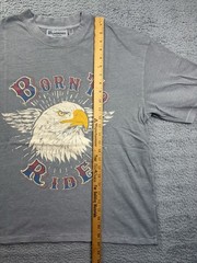 No Boundaries Shirt Mens Medium Gray Born To Ride Eagle Graphic Tee Oversized