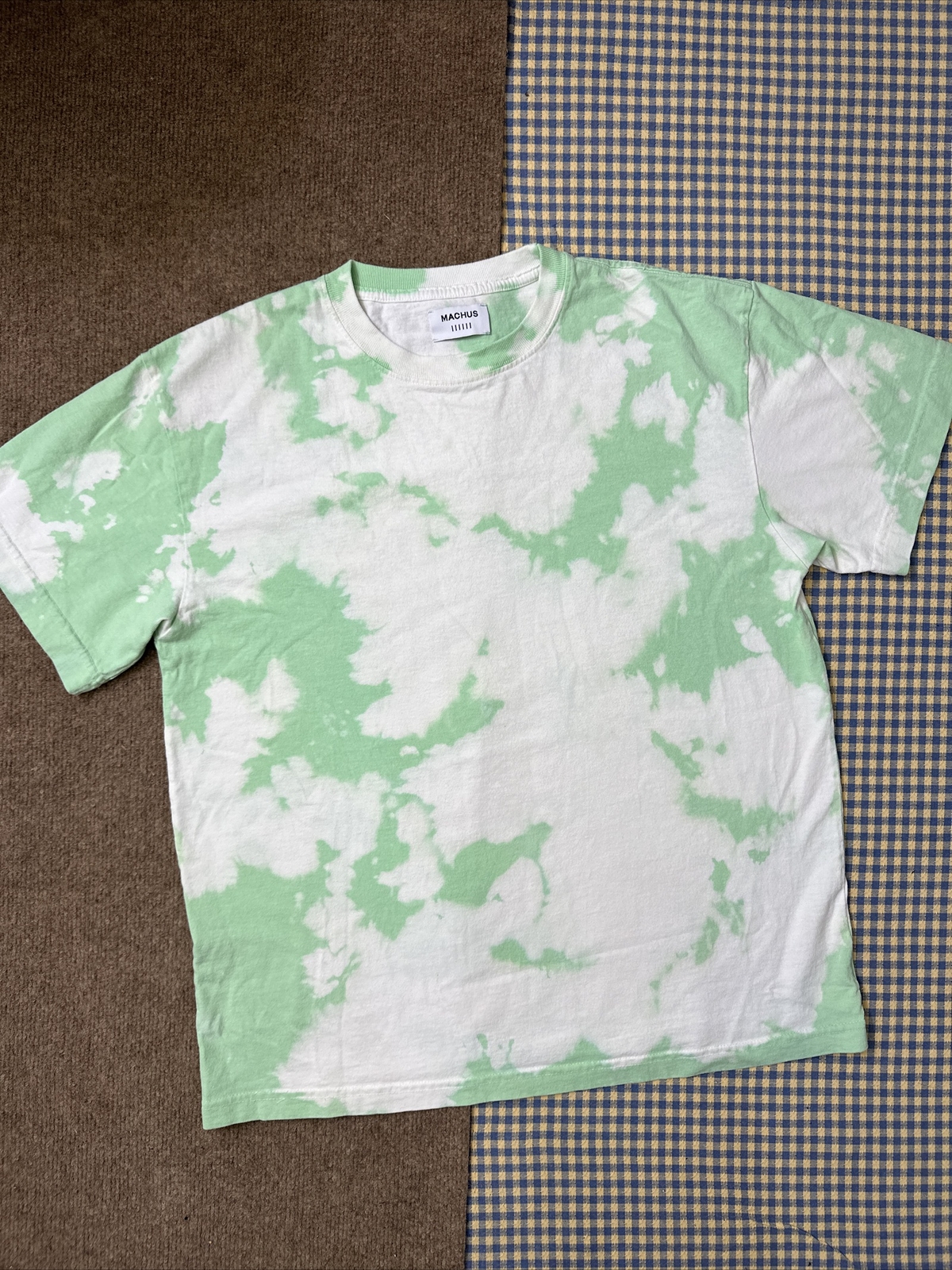 Medium Machus Private Label Tie Die Premium T Shirt Key Lime Green White PDX gallery