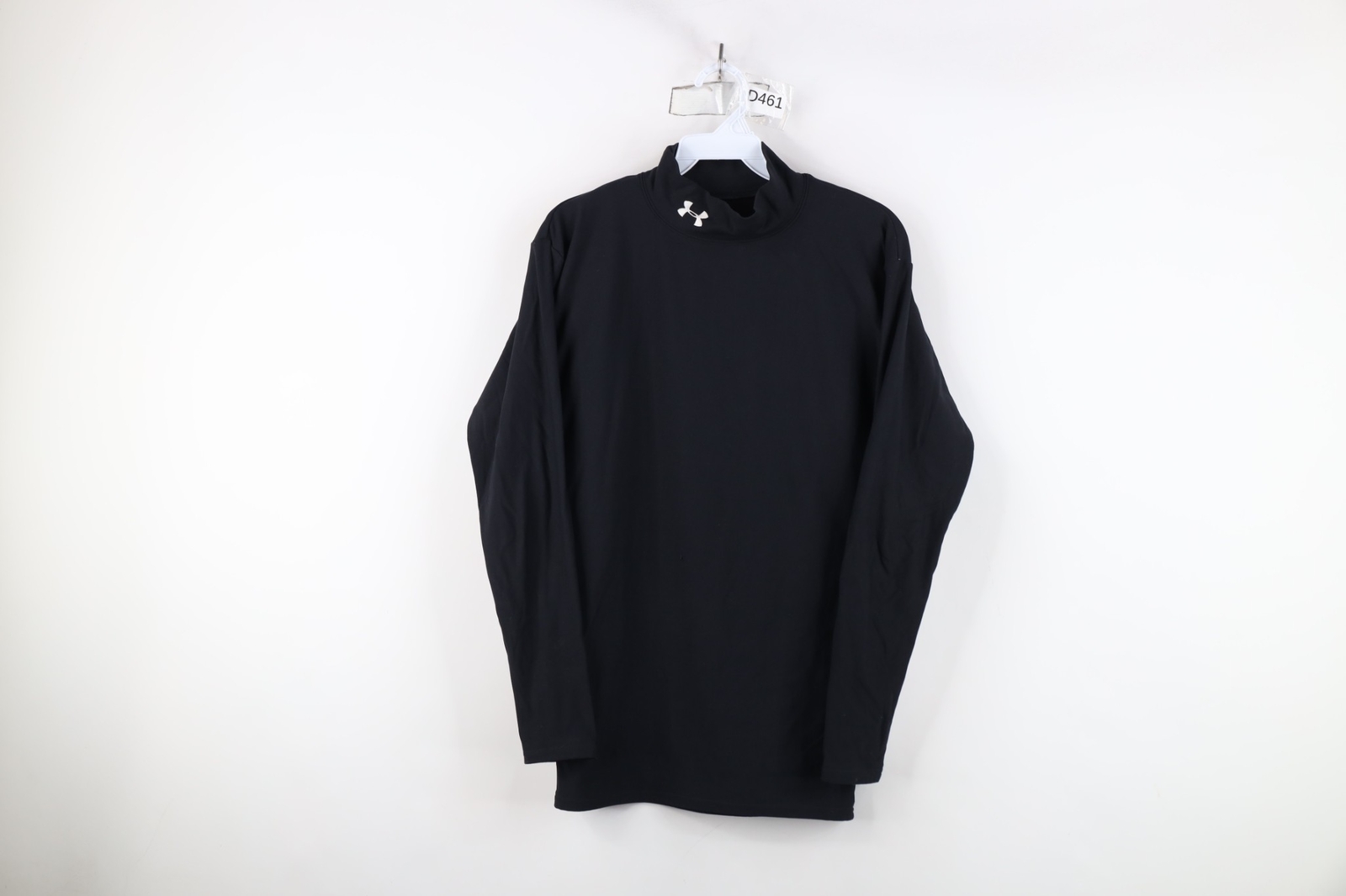 Under Armour Mens Medium Distressed ColdGear Compression Mock Neck T-Shirt Black gallery