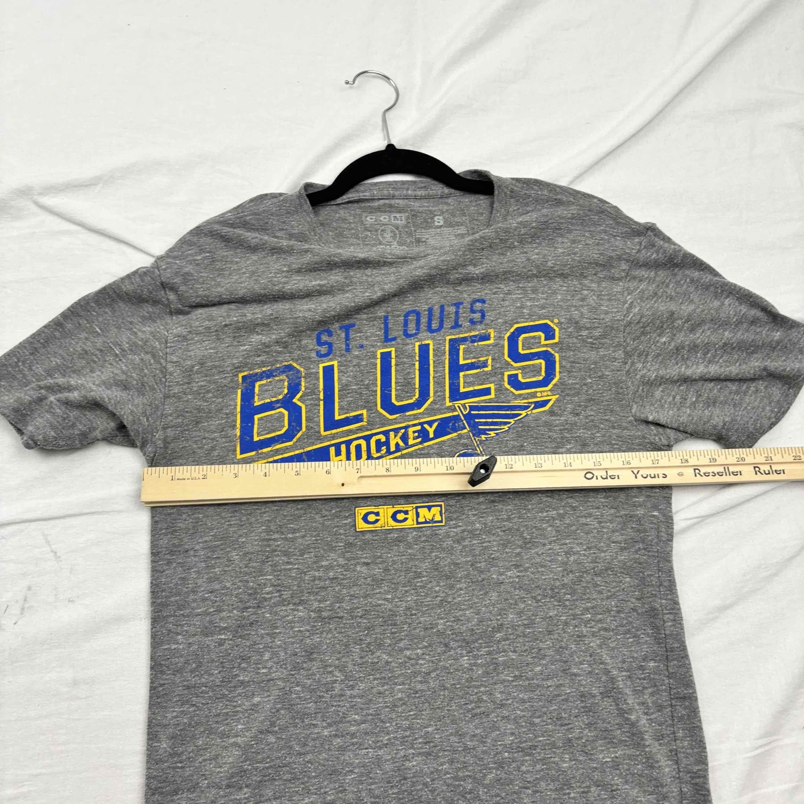 CCM St Louis Blues Hockey T Shirt Grey Short Sleeve Graphic Print Small gallery