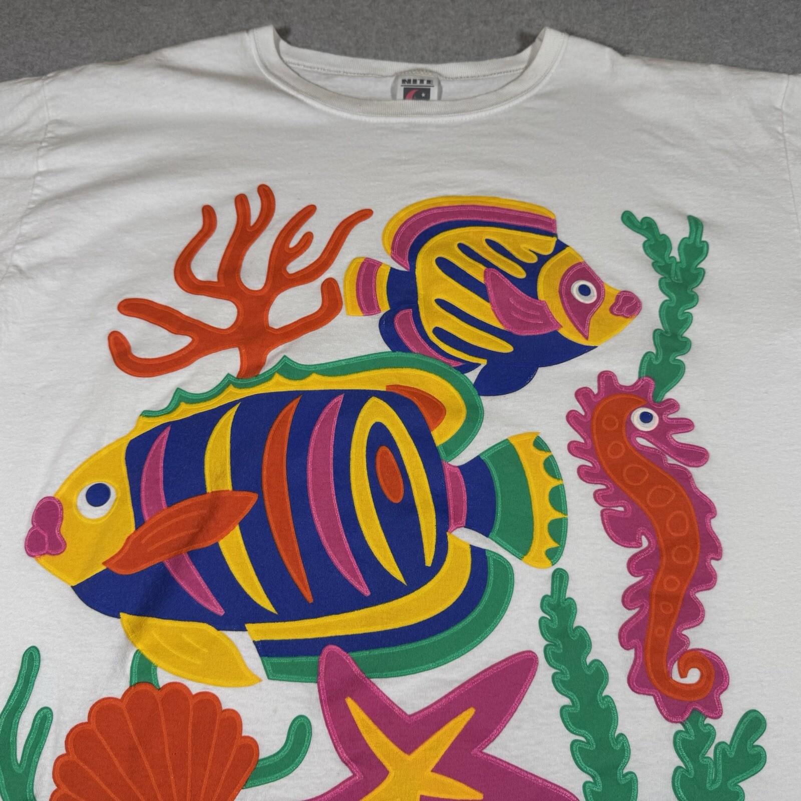 Vintage Nite Shirt Adult One Size fits All Made in USA Fish Tropical Casual gallery