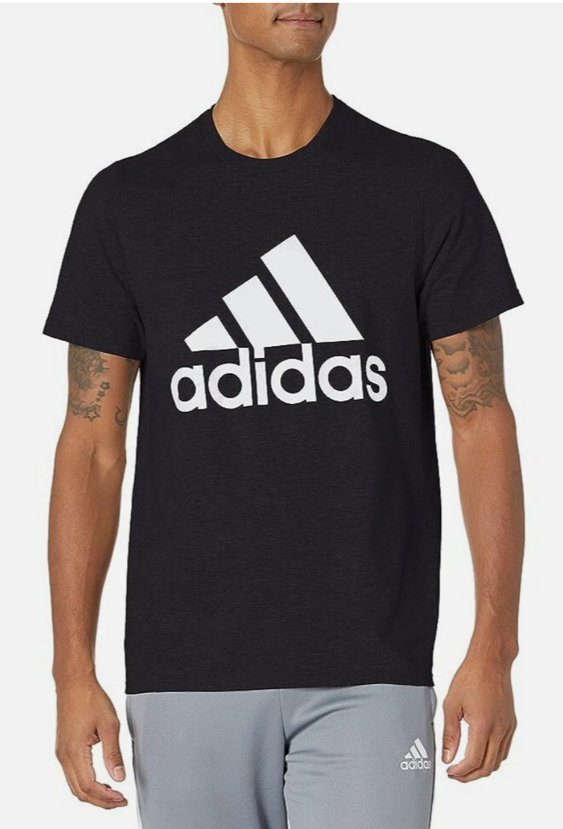 BRAND NEW Adidas Men's Basic BOS Tee 3 Stripes - BLACK in a SIZE MEDIUM gallery